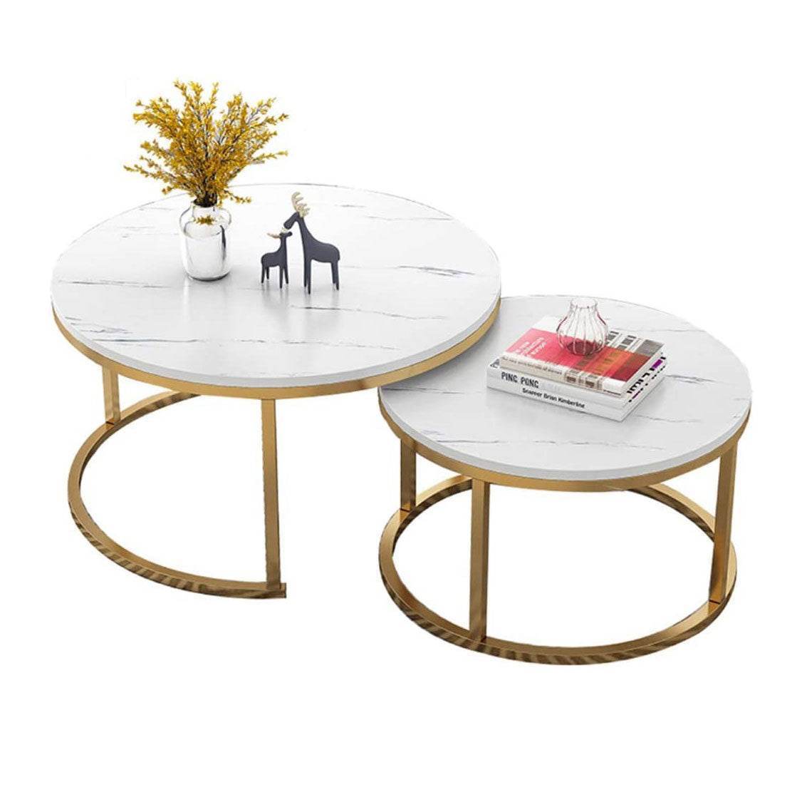 Emmie I White Gloss Sintered Stone Coffee Table - Modern Living Room Centerpiece for Home Decor & Entertainment Spaces