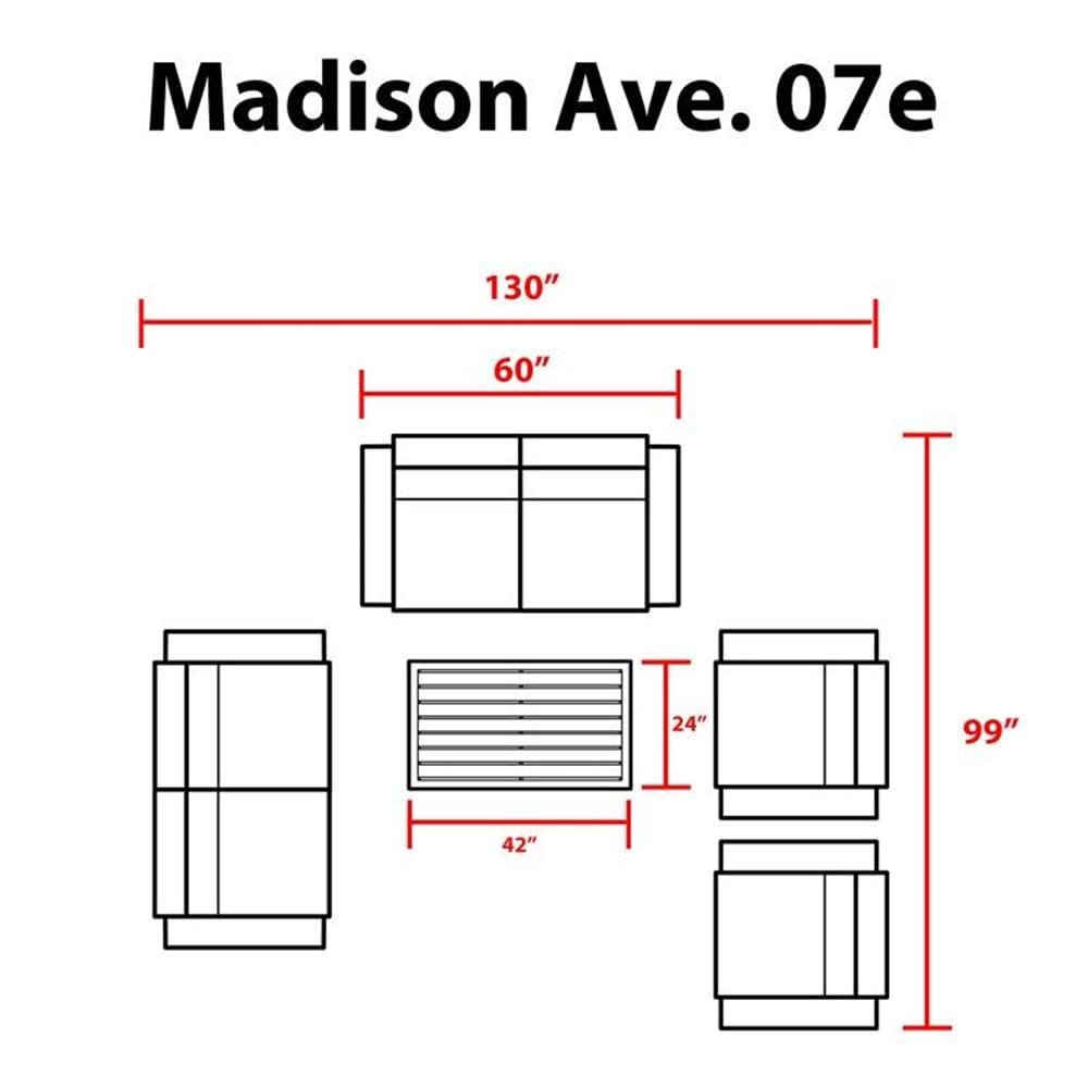 TK Classics Kathy Ireland Madison Ave. 7-Piece Aluminum Patio Furniture Set in Black - Outdoor Dining & Lounge Set for Garden, Poolside & Backyard Relaxation