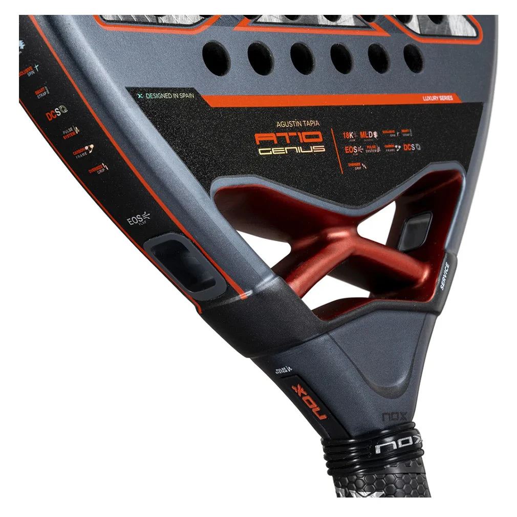 AT10 Genius 18K Carbon Fiber Padel Racket - Professional Tennis Racquet for Men & Women - Perfect for Competitive Matches & Training Sessions