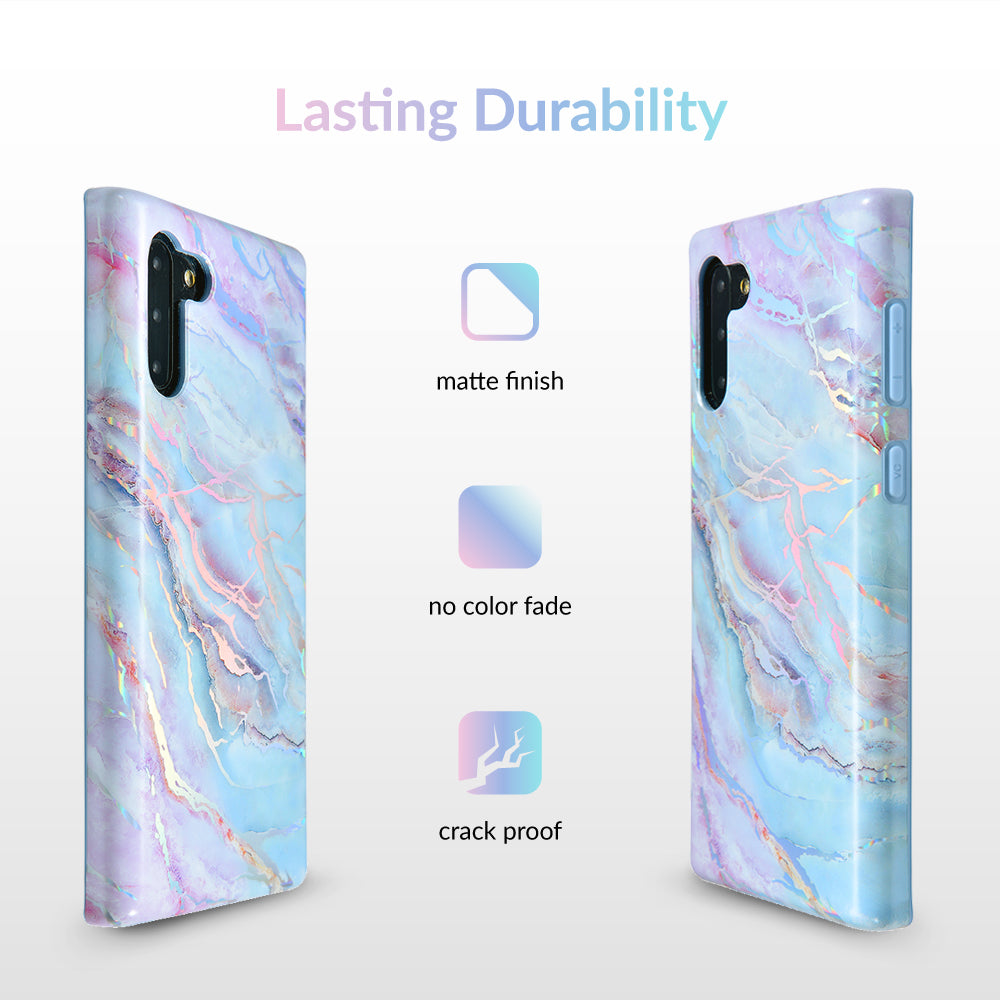 Holo Moonstone Marble Phone Case for Samsung Galaxy S21/S22/S23 - Protective Slim Cover with Unique Marble Design | Perfect for Everyday Use, Work & Travel