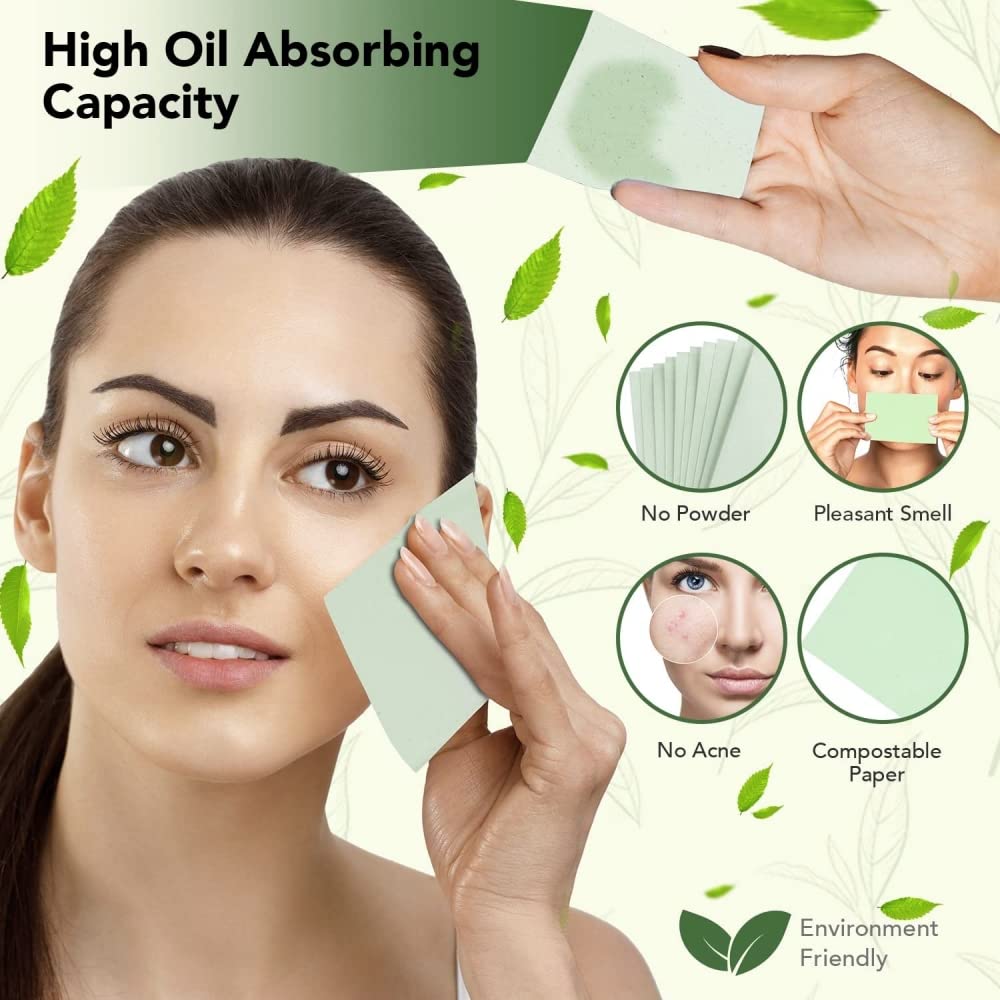 Oil Absorbing Blotting Papers for Face - 100 Sheets | Makeup Blotting Paper for Oily Skin, Shine Control & Touch-Ups | Perfect for Gym, Travel & Everyday Use