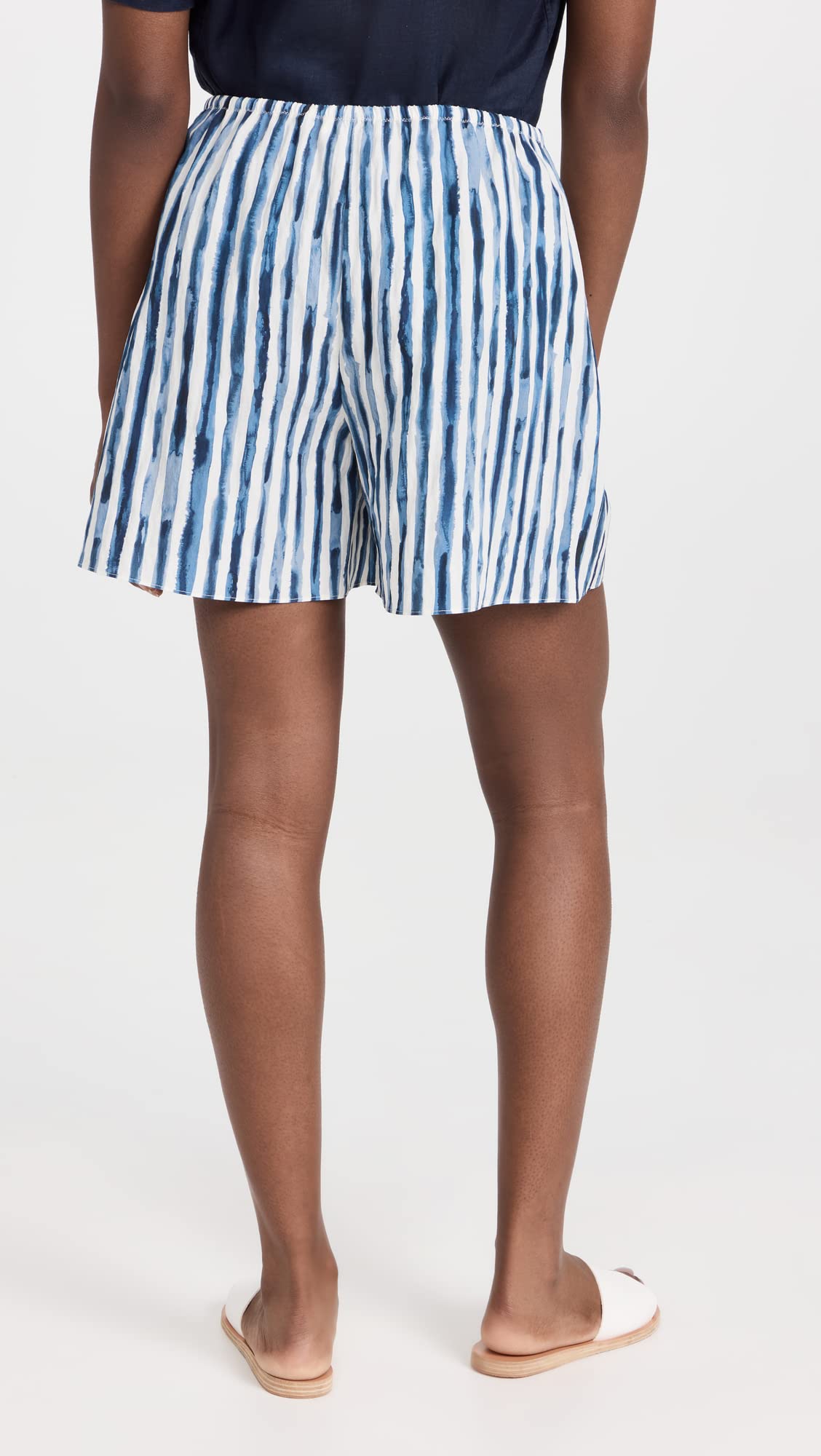 Vince Women's Painterly Stripe Pull-On Shorts - Comfortable Stretchy Casual Summer Shorts for Women | Perfect for Beach, Vacation & Everyday Wear