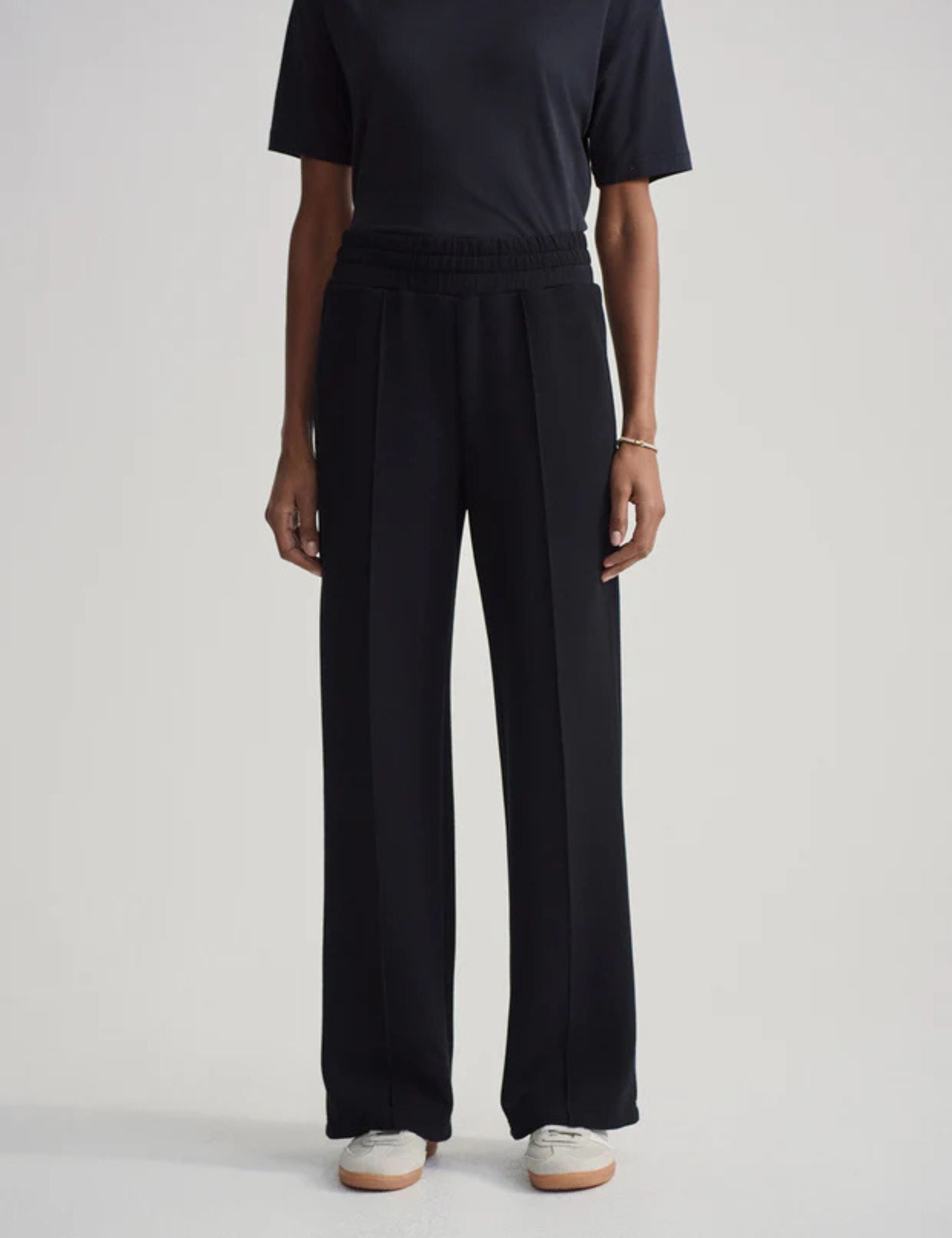 Women's High Waist Wide Leg Pants Size 30 in Black - Comfortable Stretch Fabric for Work, Office & Casual Wear