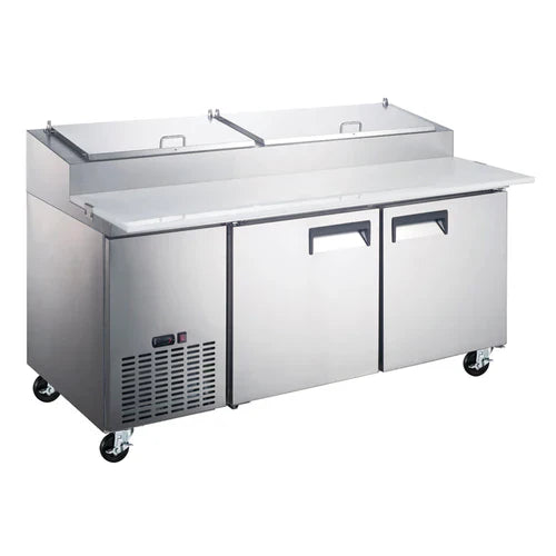 Commercial Refrigerated Pizza Prep Table - Coldline CPT 72 71 with 9 Pans | NSF Certified for Restaurants, Pizzerias & Catering Businesses | Perfect for Dough Proofing, Ingredient Storage & Food Prep