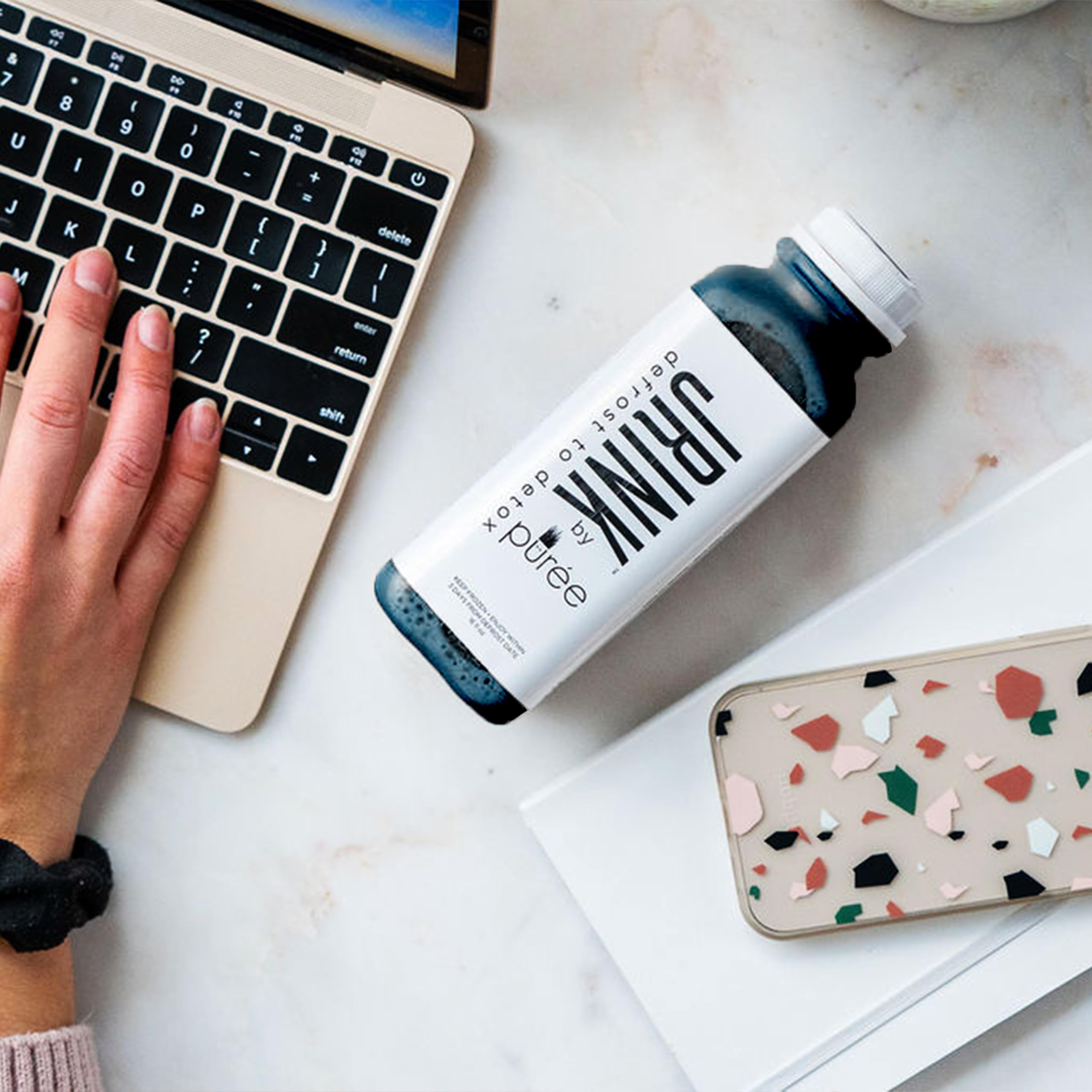 JRINK by Purée Black Magic Juice Cleanse - 100% Organic Cold Pressed Juice Detox with Raw Fruits & Vegetables, No Preservatives, Freshly Juiced-to-Order (24 Pack, 16oz HDPE Bottles) - Perfect for Weight Loss, Detox & Healthy Lifestyle
