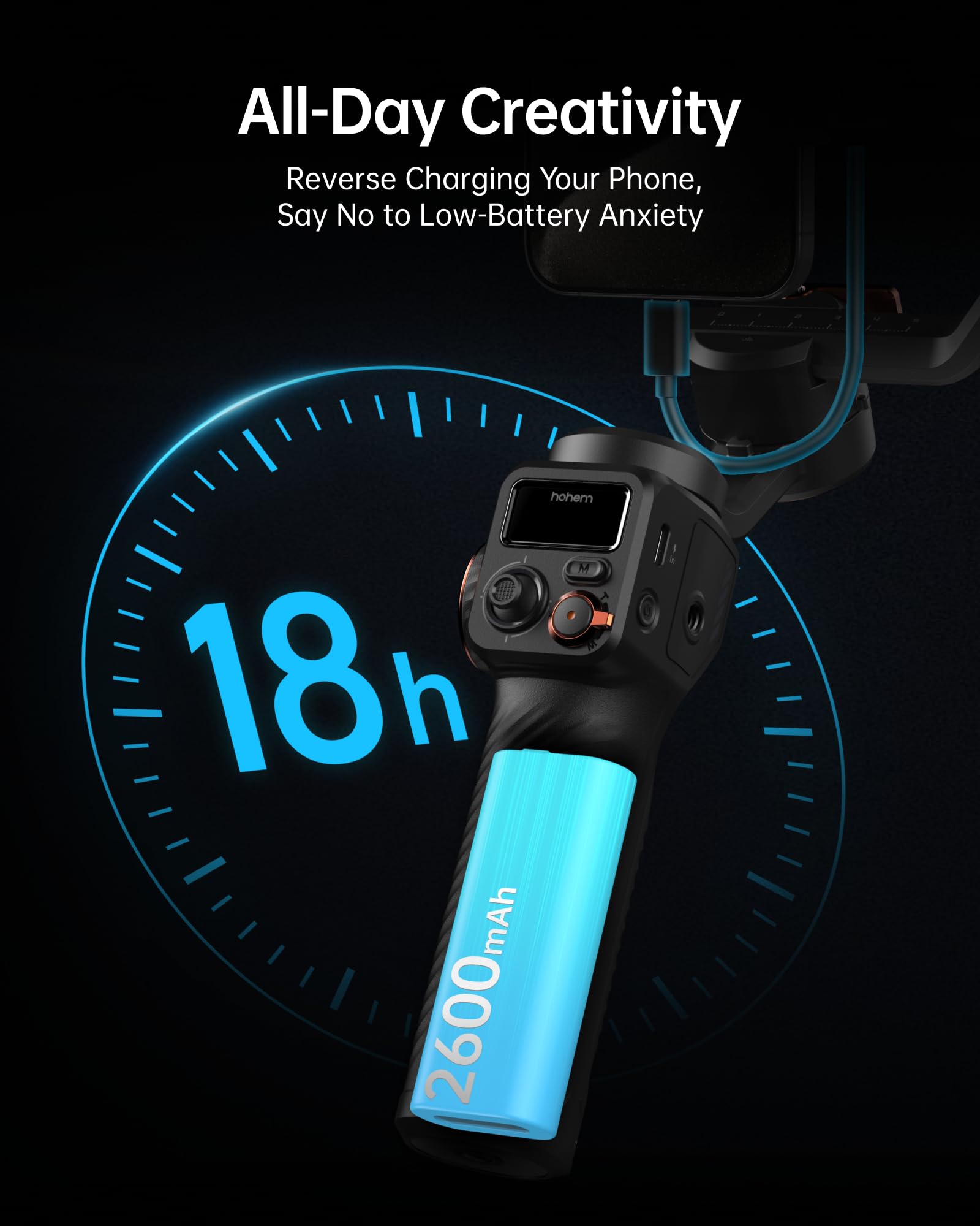 Hohem iSteady M6 3-Axis Smartphone Gimbal Stabilizer with Magnetic AI Tracking, OLED Display & Fill Light - Compatible with iPhone & Android for Smooth Video Recording - Perfect for YouTube, TikTok, Vlogging & Live Streaming
