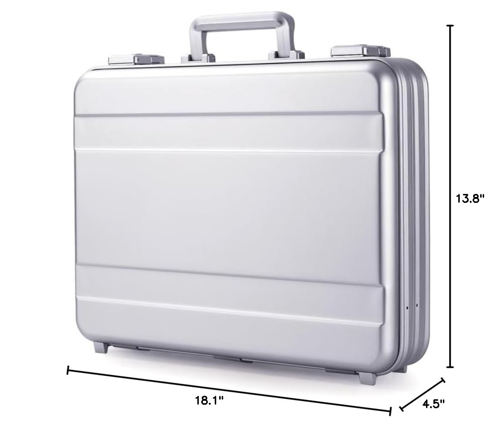 Premium Aluminum Briefcase with TSA Combination Lock - Heavy Duty Metal Tool Case with Customizable Foam Insert for Wine, Jewelry, Watches, Cameras & Equipment - Perfect for Travel, Storage & Professional Use