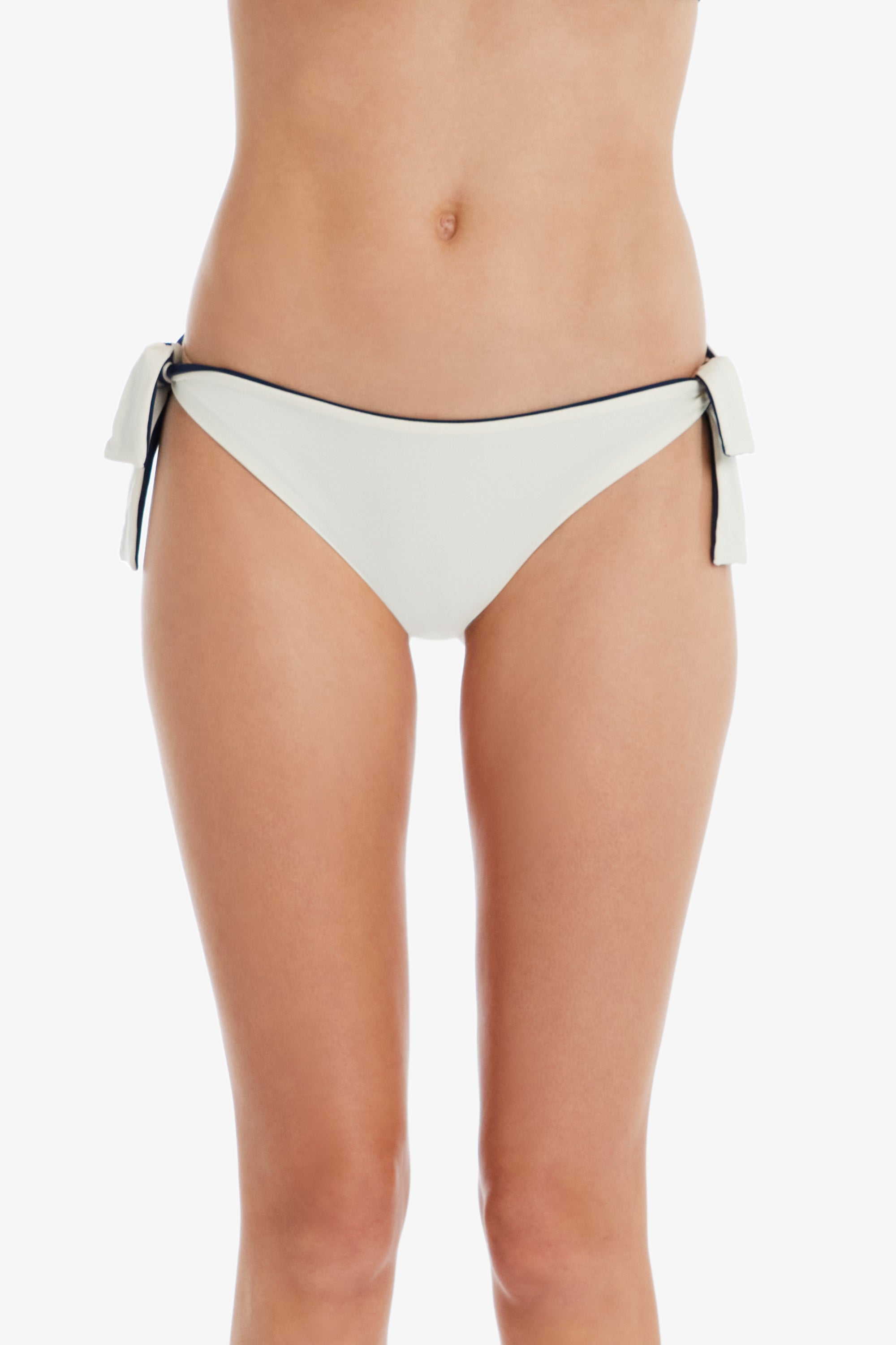 Reversible Tie Hipster Underwear for Women - Navy & Ivory - Comfortable High Waist Panties for Everyday Wear and Lounge