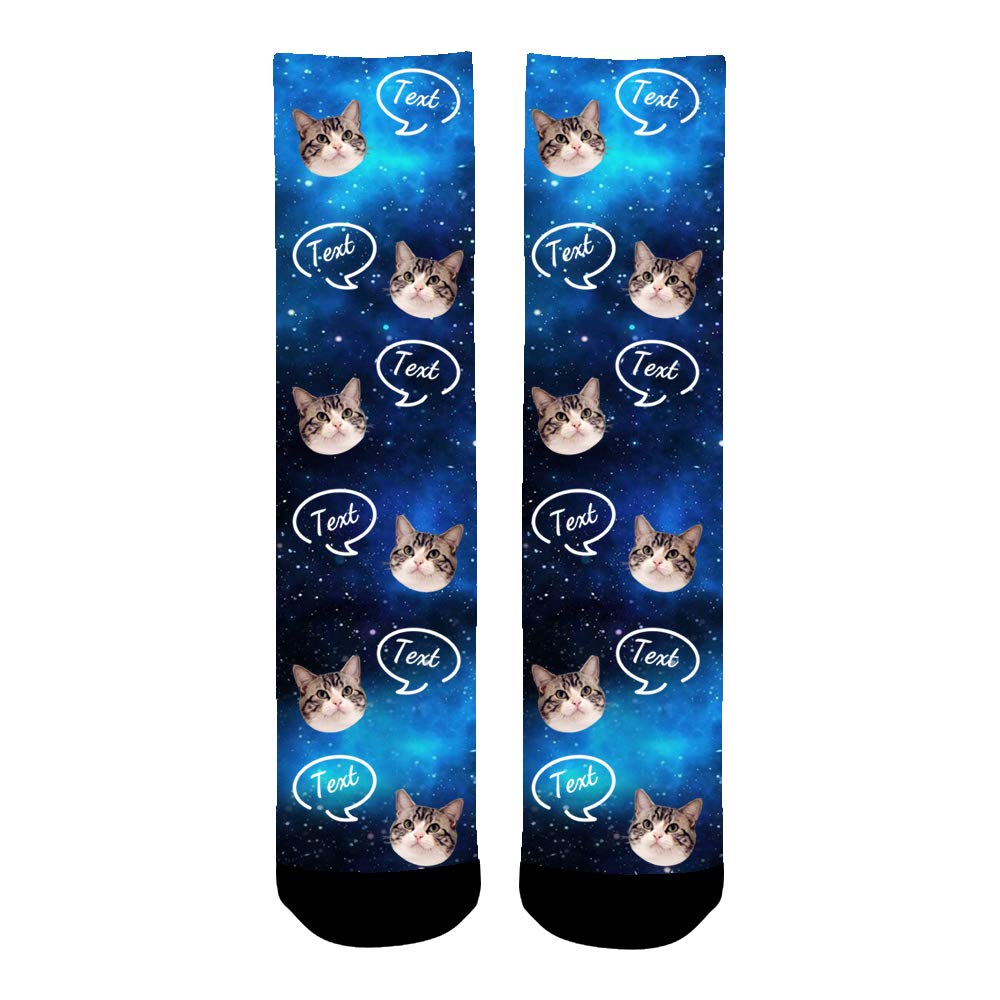 Custom Pet Socks with Photo & Text - Personalized Dog Socks for Men & Women - Unique Gift for Pet Lovers - Perfect for Holidays, Birthdays & Matching Outfits
