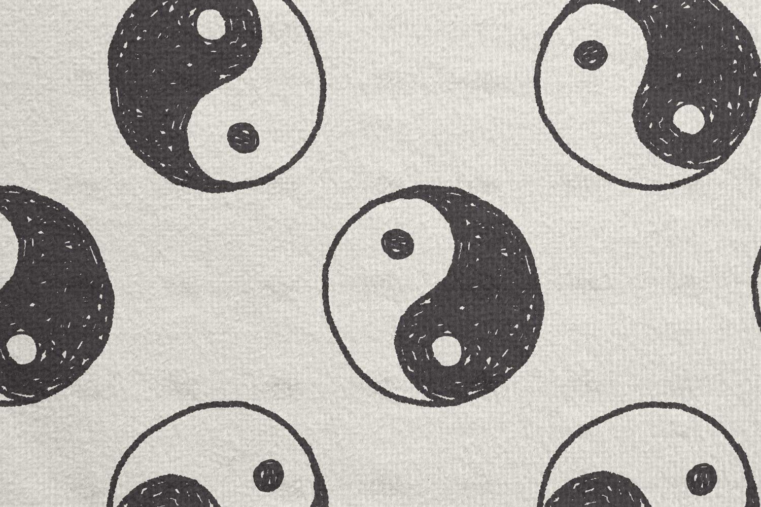Ambesonne Yin Yang Yoga Mat Towel - Non-Slip Sweat Absorbent Yoga & Pilates Mat Cover with Doodle Pattern for Balance (25