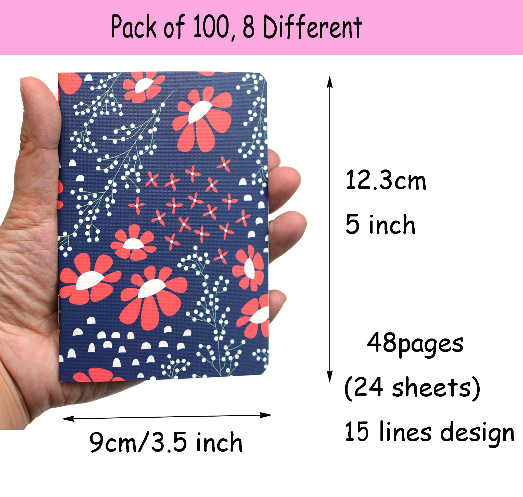 100pcs Mini Notepads Pocket Notebooks - Small Happy Journal Bulk for Party Favors, School, Office & Travel - Perfect for Coworker Gifts, Home Organization & Daily Planning