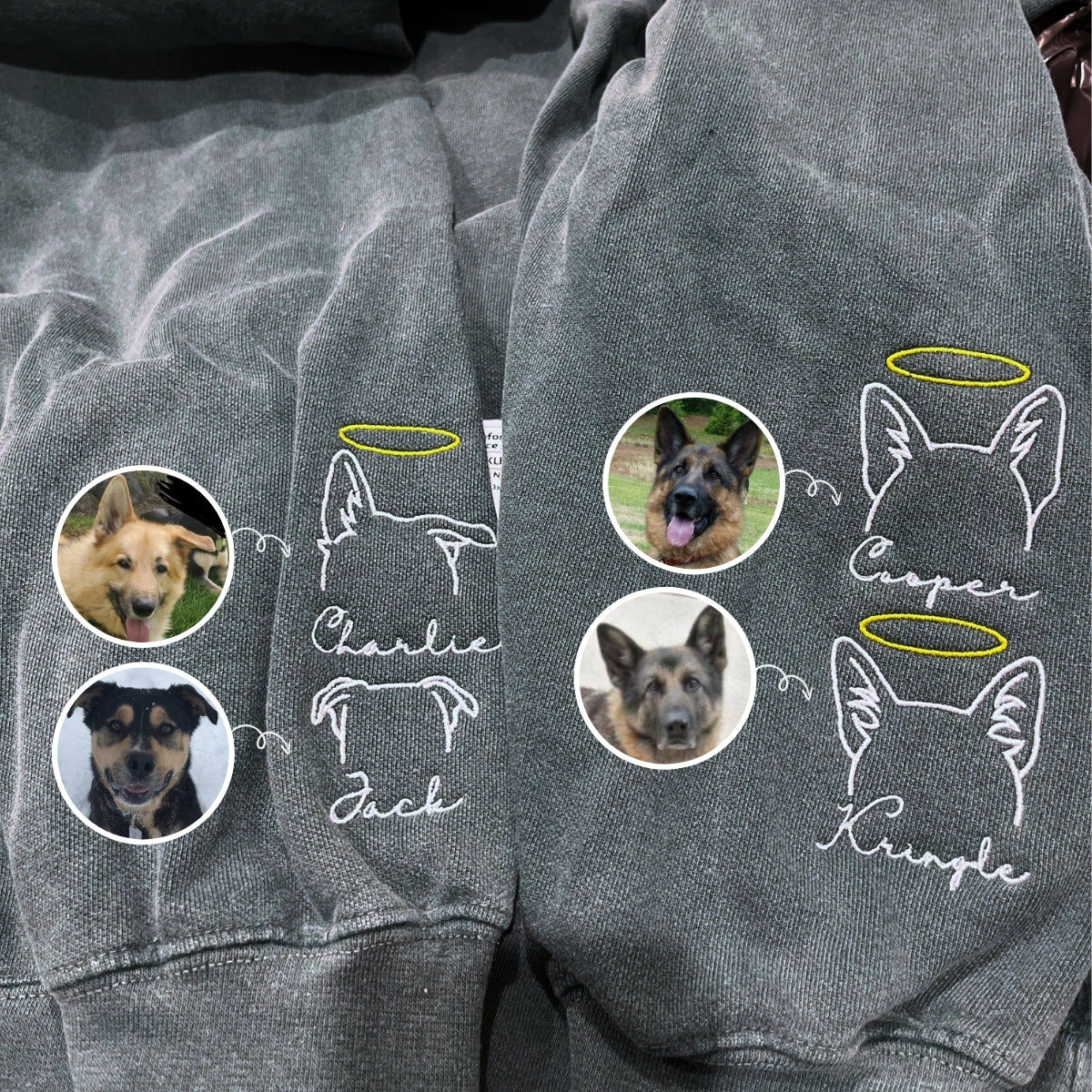 Comfort Color® I Wear My Heart On My Sleeve Dog Lover Sweatshirt with Adorable Dog Ear Hoodie Design - Cozy Pullover for Pet Owners, Dog Walking & Casual Outfits