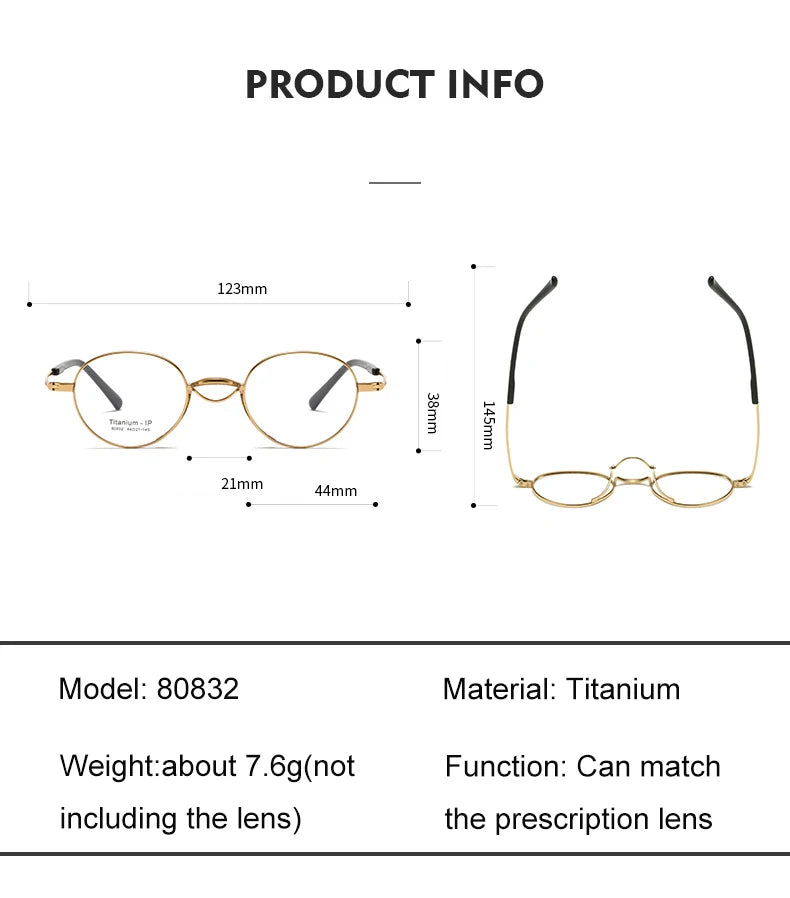 Stylish Unisex Titanium Eyeglasses - Oval Square Full Rim Frame 80832 | Lightweight & Durable for Work, Reading & Everyday Wear