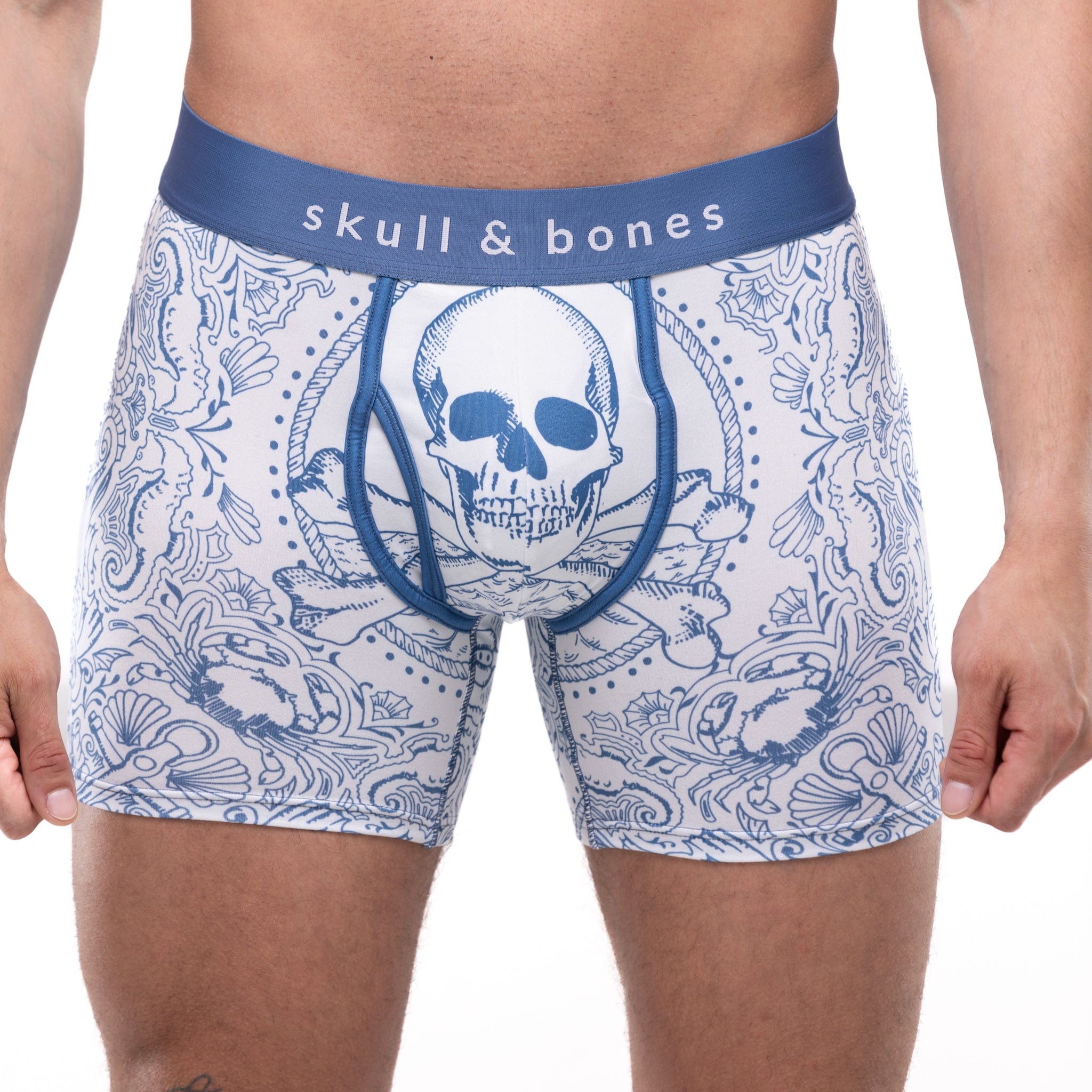 Nautical Themed Cotton Boxer Briefs for Men - Comfortable Underwear with Stylish Sailor Design - Perfect for Casual Wear, Beach Outings, and Nautical Events