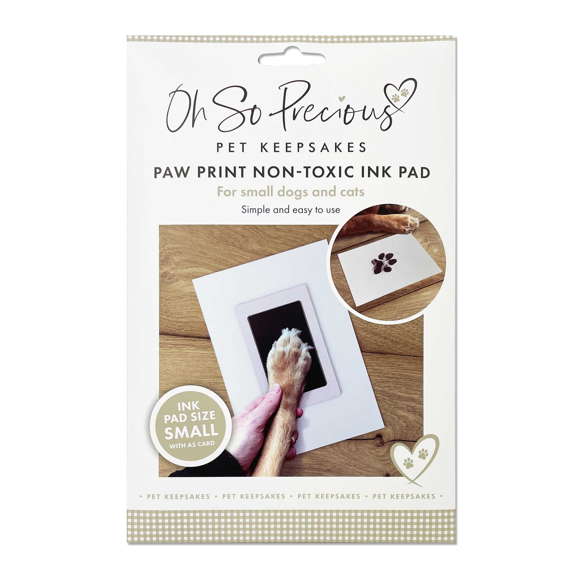 Pet Safe Non-Toxic Paw Print Ink Pad Kit for Dogs & Cats - DIY Pet Paw Print Keepsake, Crafting, and Memory Making