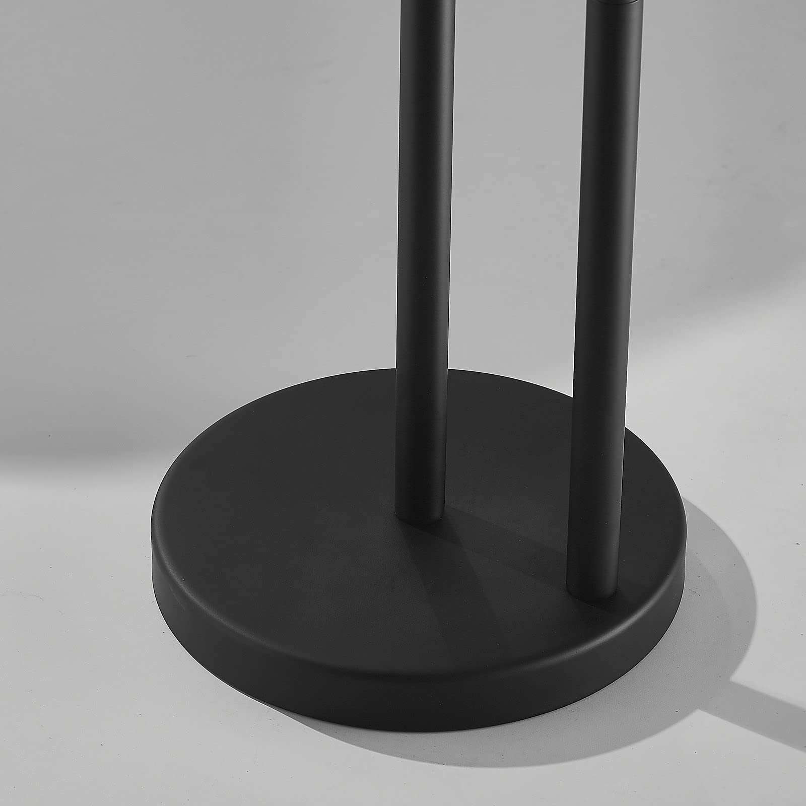 Black Toilet Paper Holder Stand with Reserve Storage - Wall Mounted Bathroom Tissue Roll Dispenser for Home, Office & RV Use