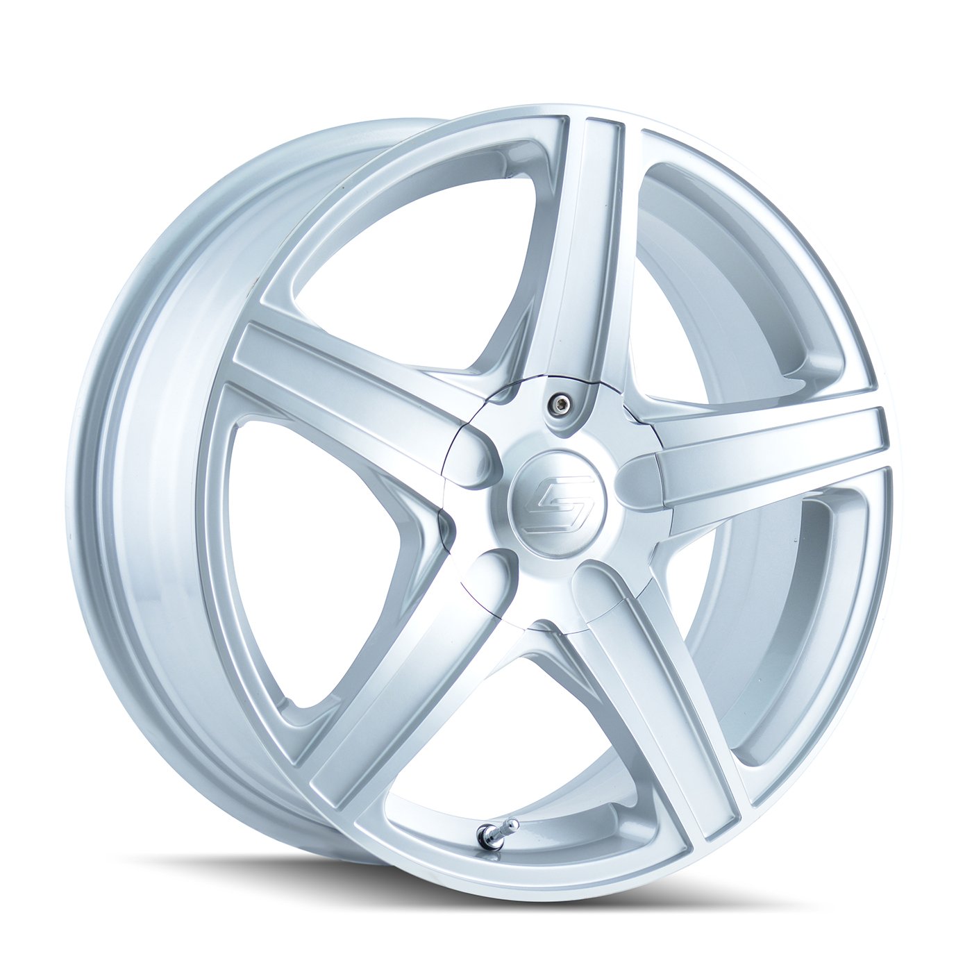 Sacchi 248-6705S S48 Hyper Silver Alloy Wheel 16x7 Inches 5x100mm Bolt Pattern - Machined Face & Lip Design for Cars, Trucks & SUVs - Perfect for Street Performance & Custom Upgrades
