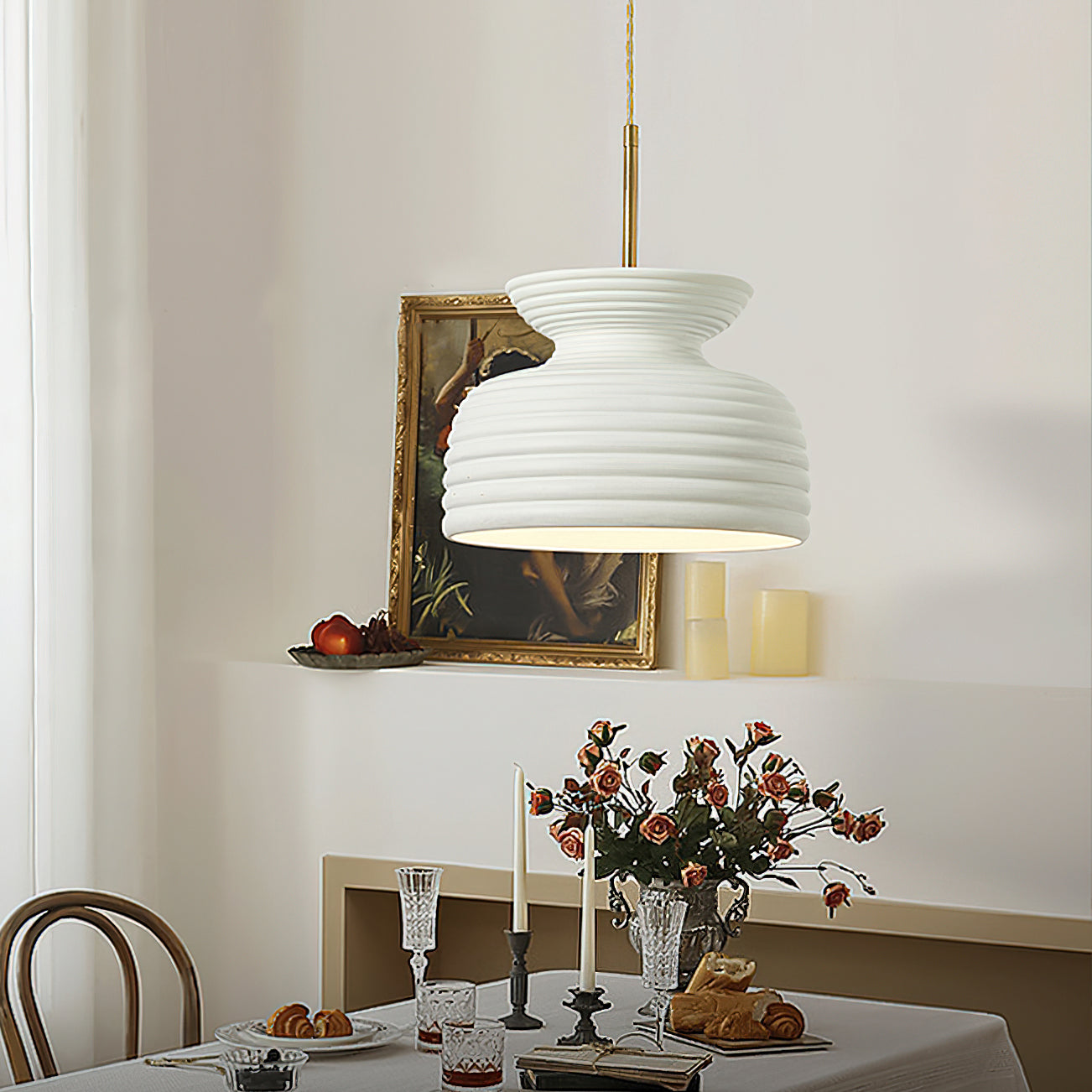 Serene Ripple Pendant Lamp - Modern Glass Hanging Light Fixture for Living Room, Bedroom, Dining Room & Office Decor | Elegant Ambient Lighting for Home & Commercial Spaces