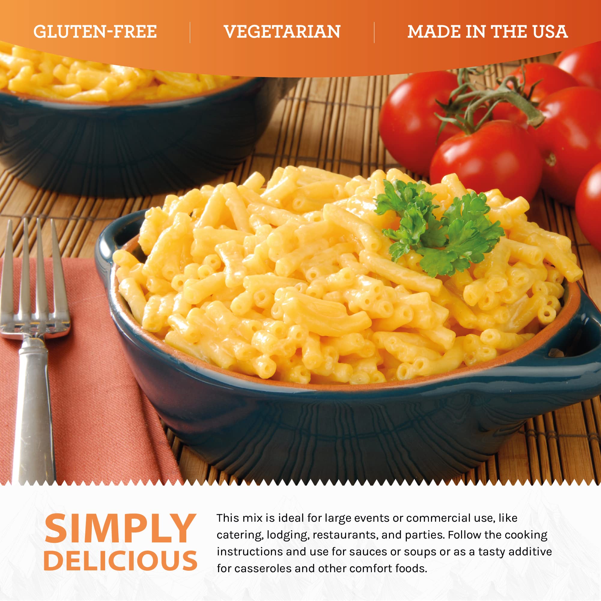 READYWISE Simple Kitchen Macaroni and Cheese - 16 Servings per Pack (Pack of 4) | Vegetarian MRE for Hiking, Camping, Emergency Food Supply | Perfect for Meal Prep, Daily Use & Outdoor Adventures
