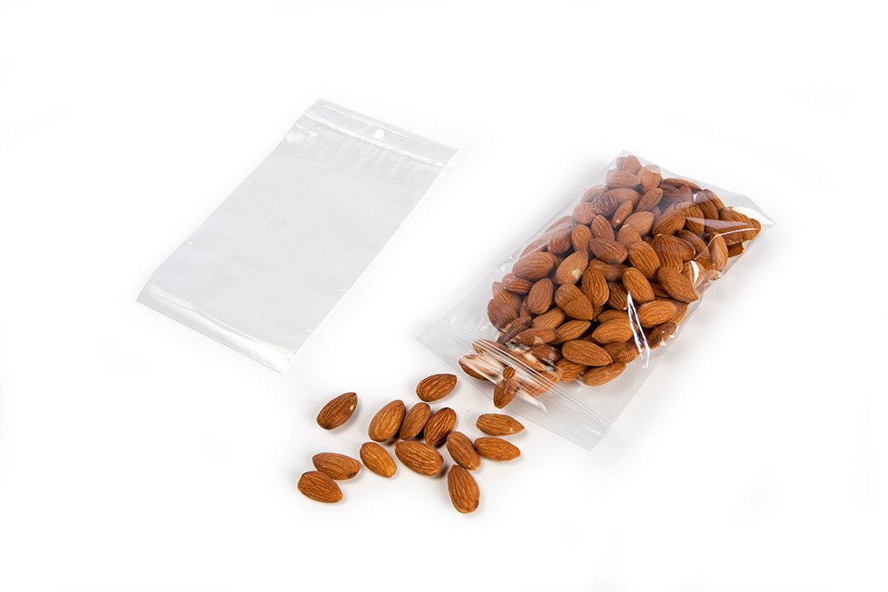 Clear Plastic Reclosable Zip Top Bags 3x5 Inches 2 Mil - 1000 Pack with Hang Holes | Durable Polypropylene Storage Bags for Crafts, Jewelry, Snacks & Office Organization