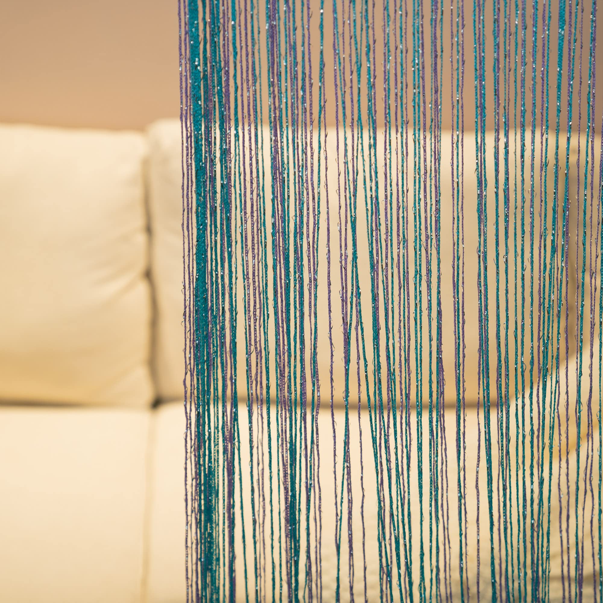 Vagasi 2 Pack 39 x 79 Inch Bohemian Beaded String Curtains - Doorway Room Divider, Hippie Bedroom Decor, Closet Door Hanging Beads (A-Blue) | Perfect for Bedrooms, Living Rooms, and Boho Home Decor