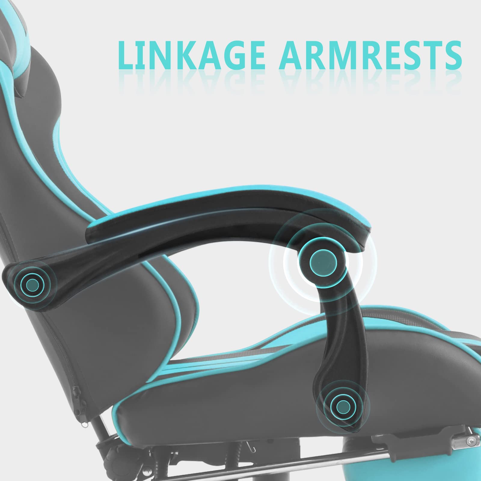 Premium Miami Blue Ergonomic Gaming Chair for Adults & Teens - High Back PC Gaming Chair with Lumbar Support - Perfect for Esports, Streaming & Office Work