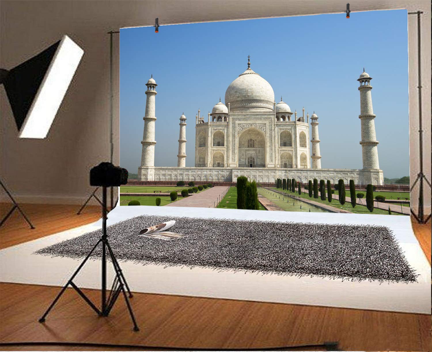 Baocicco 8x6.5ft Taj Mahal Backdrop - Premium Indian Wedding Decor, Honeymoon Photo Background, Anniversary Celebration, Mausoleum & Ancient Building Scenery - Perfect for Photography Props, Events & Home Decor