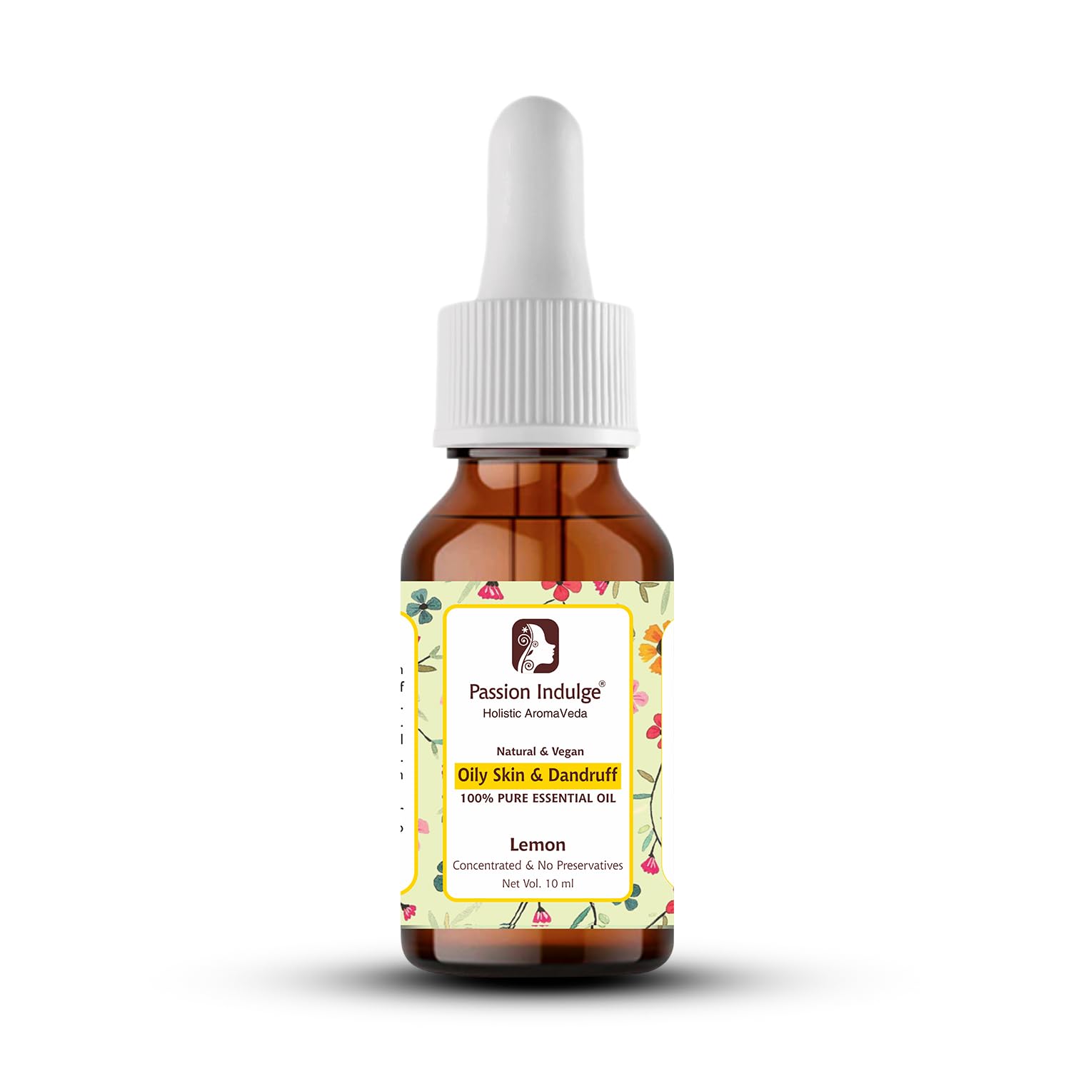 Passion Indulge 100% Pure Lemon Essential Oil for Acne & Pimple Treatment - Oily Skin Care, Dry Hair & Dandruff Solution - 10ml Natural Aromatherapy Oil for Diffusers, Massage & DIY Beauty