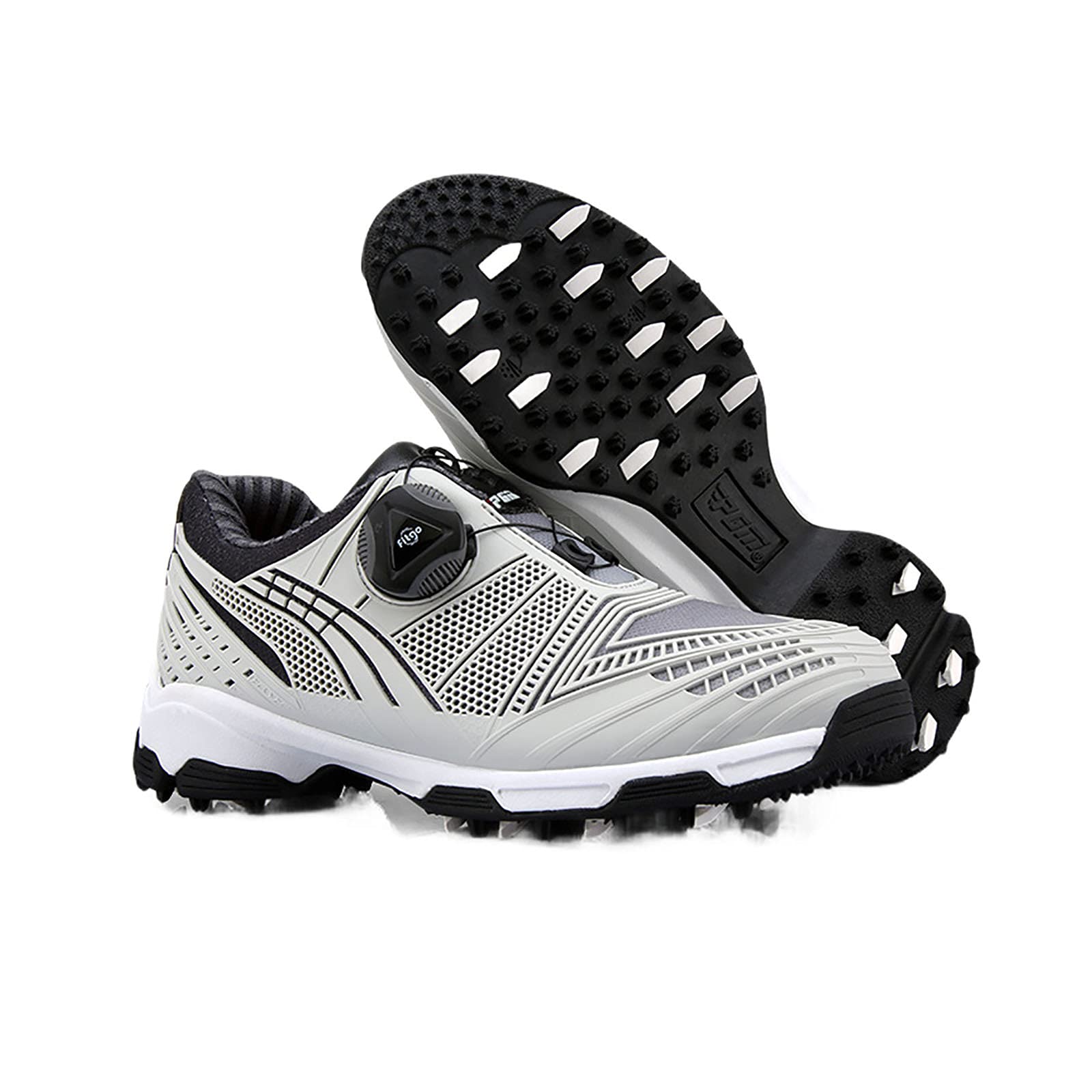 XSJK Summer Kids Golf Shoes for Boys - Soft Microfiber Gradient Sneakers with Anti-Slip & Breathable Design - Black Size 38 - Perfect for Junior Golf Tournaments & Outdoor Sports