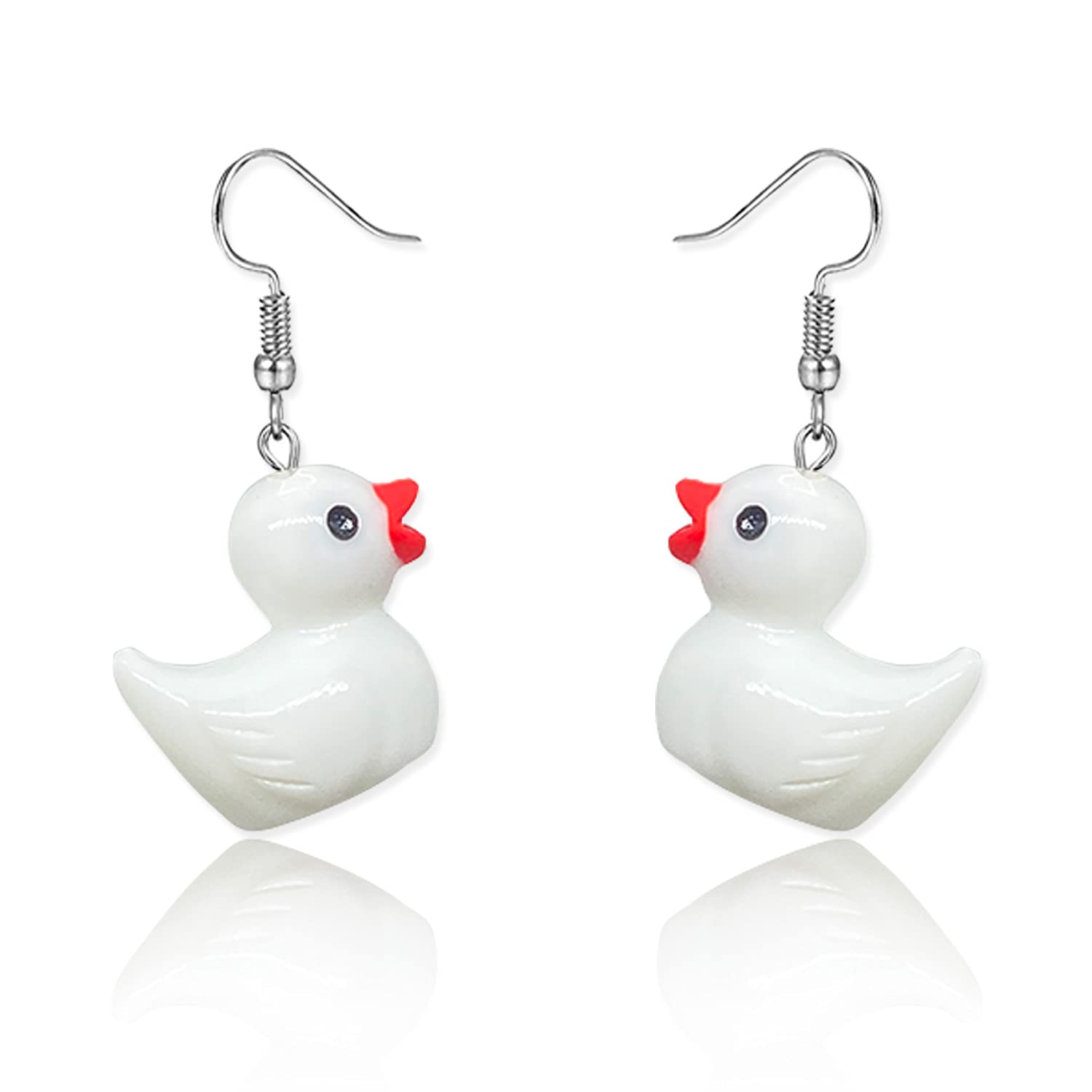 Unique Personalized Yellow Duck Earrings - Lightweight Funny Cute Duck Dangle Drop Earrings for Women & Girls - Charming Jewelry Gift for Birthdays, Parties & Everyday Wear