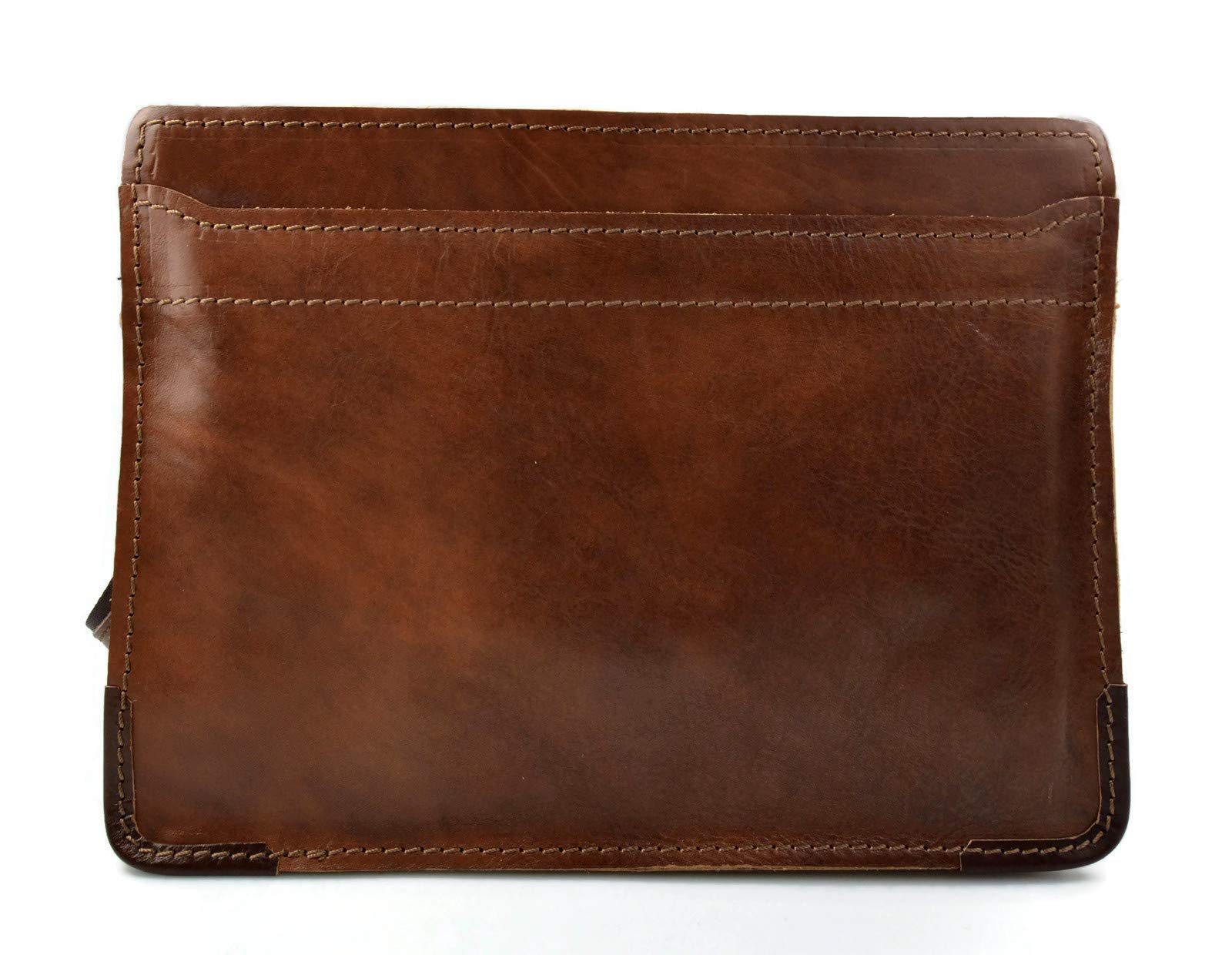 Genuine Italian Leather Messenger Bag for iPad & Tablet - Crossbody Shoulder Bag for Men & Women (Brown) - Perfect for Work, Travel & Daily Commute