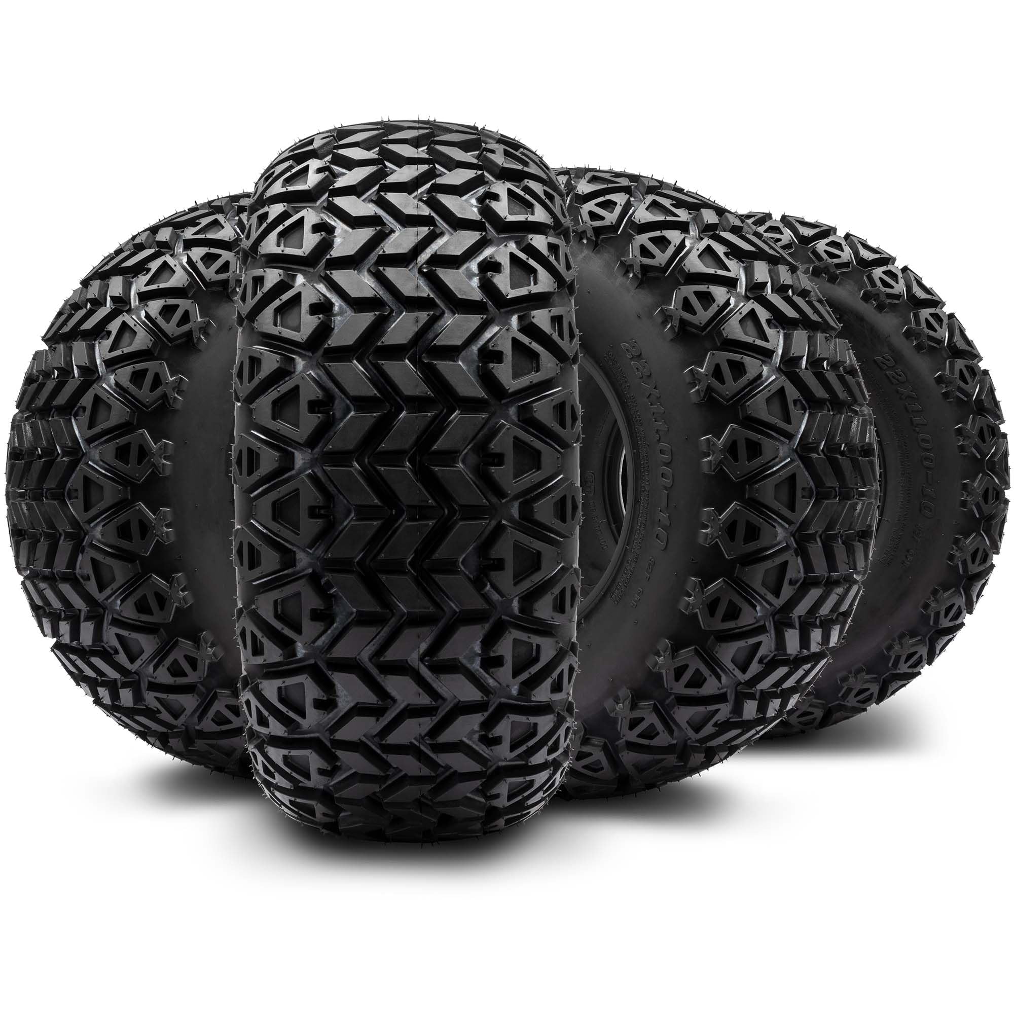 Arisun X-Trail AT06 22x11-10 (4-Ply) Golf Cart Tires - Set of 4 All-Terrain Tires for Golf Carts, UTVs & Utility Vehicles - Perfect for Off-Road, Hunting & Farm Use