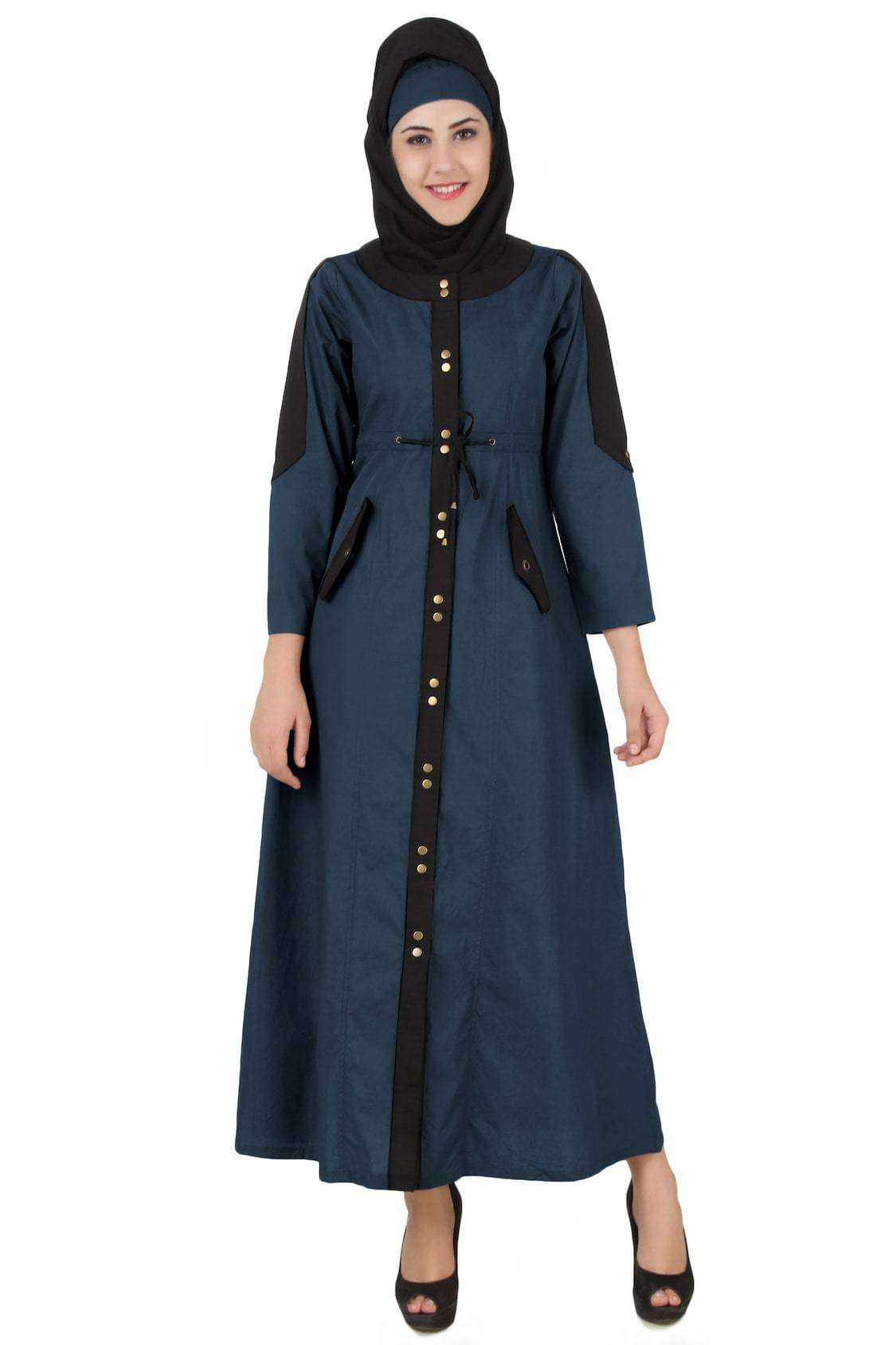 Premium Navy Blue Cotton Jilbab - Modest Muslim Hijab Scarf for Women - Perfect for Prayer, Daily Wear & Special Occasions