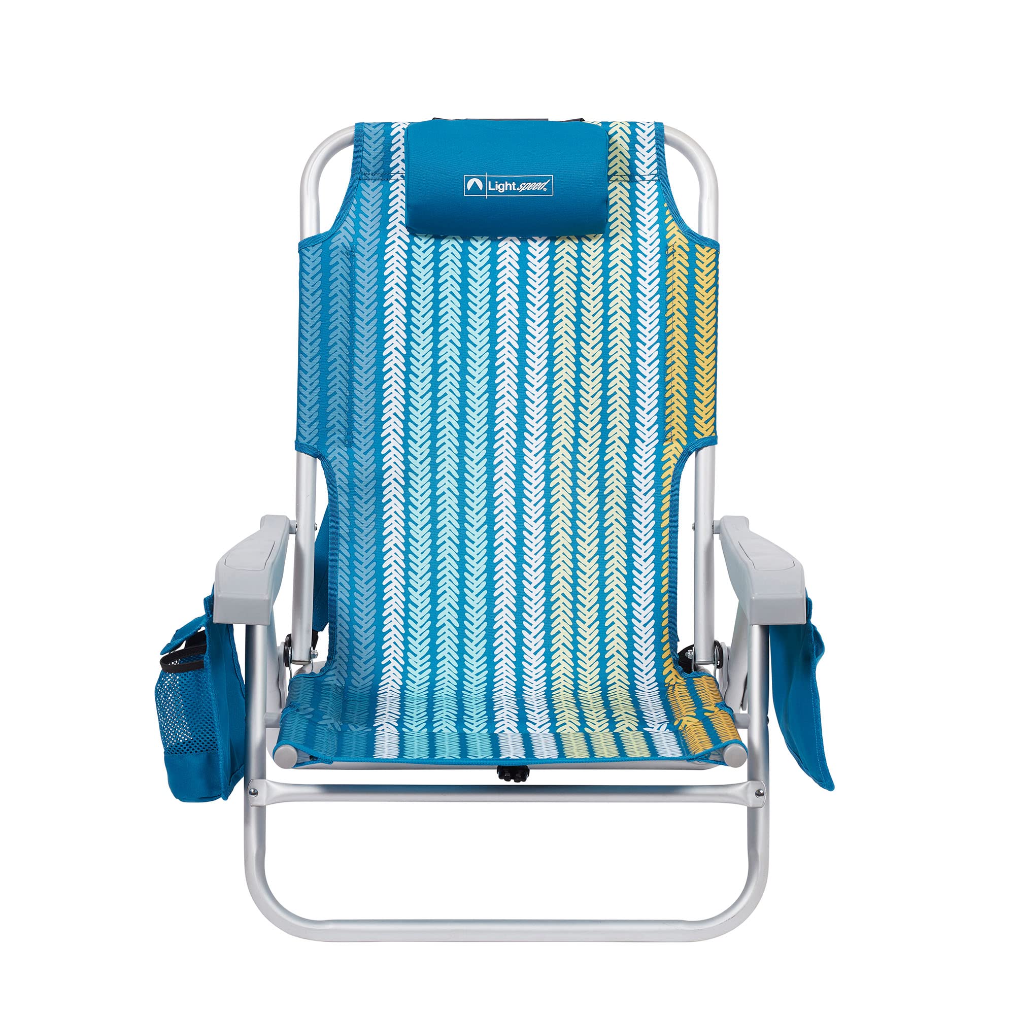 Lightspeed Outdoors Reclining Beach Chair - Lightweight Portable Folding Chair for Camping, Backyard, Poolside & Outdoor Relaxation