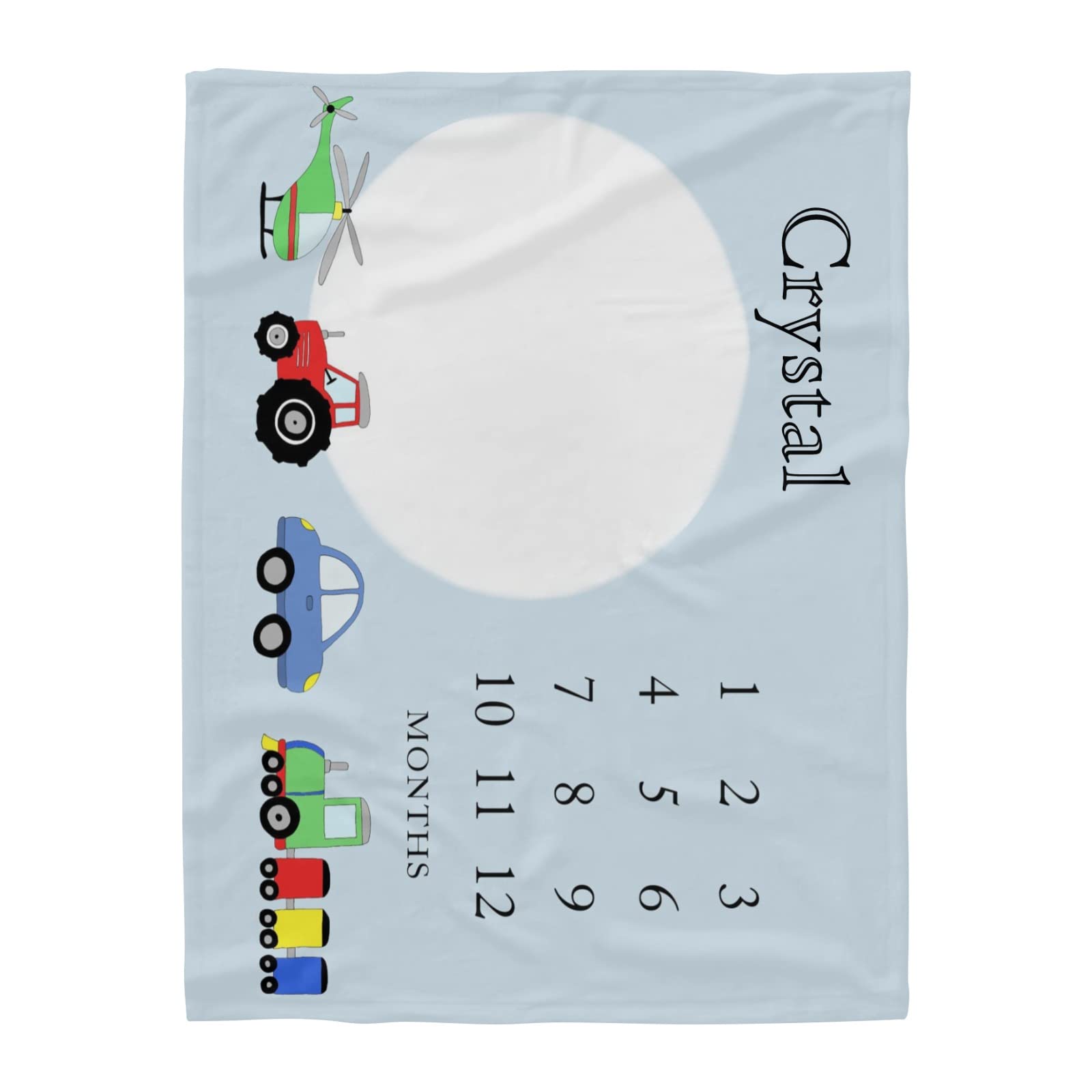 Custom Personalized Baby Train Car Fleece Blanket - Super Soft 60