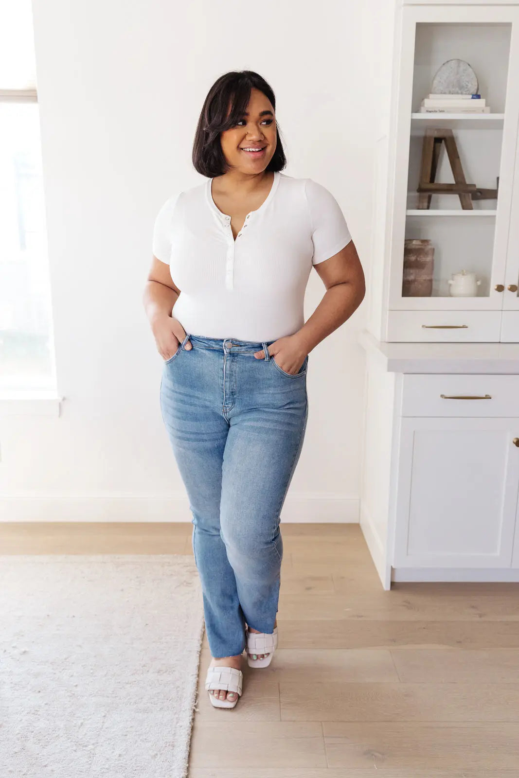 Jody Slim Flare Side Slit Jeans for Women - High Waisted Stretch Denim Pants with Side Slits | Perfect for Casual Outfits, Date Nights & Street Style