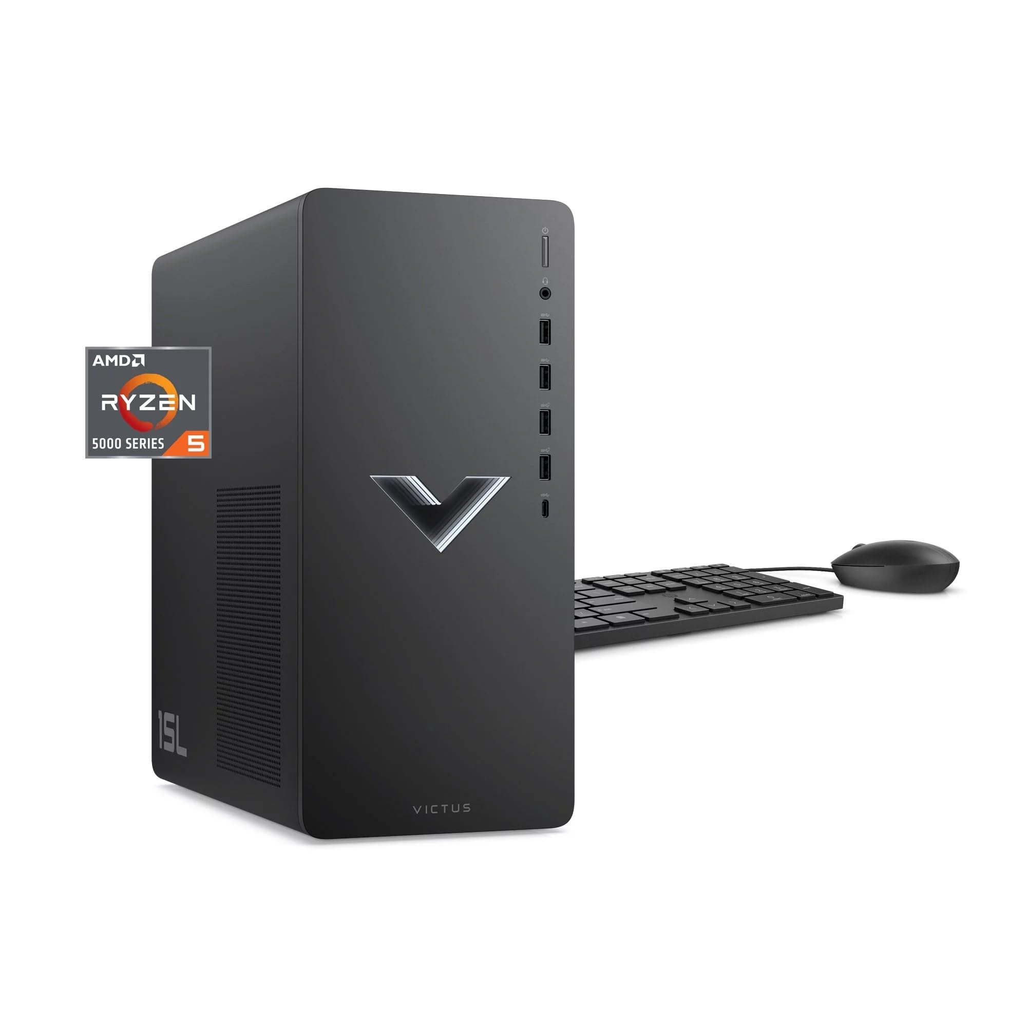 HP Victus 15L Gaming PC - AMD Ryzen 5600G, 32GB RAM, 1TB SSD+HDD, RX6400 for Ultimate Gaming Performance