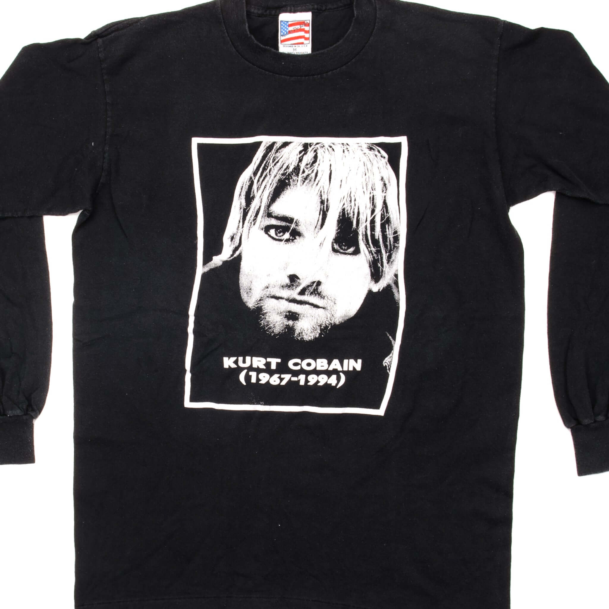 Vintage Kurt Cobain Grunge Long Sleeve T-Shirt | 90s Retro Band Tee | Medium Size | 100% Cotton | Made in USA | Perfect for Concerts, Casual Wear & Nirvana Fans