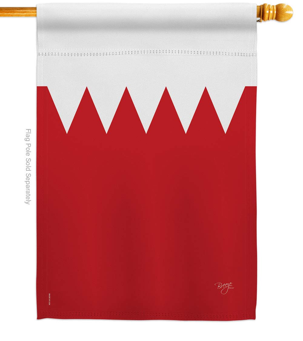 Bahrain World Nationality Decorative Vertical House Flag 28x40 Inch - Colorful Outdoor Garden, Patio & Wall Decor for Home, Events & National Celebrations