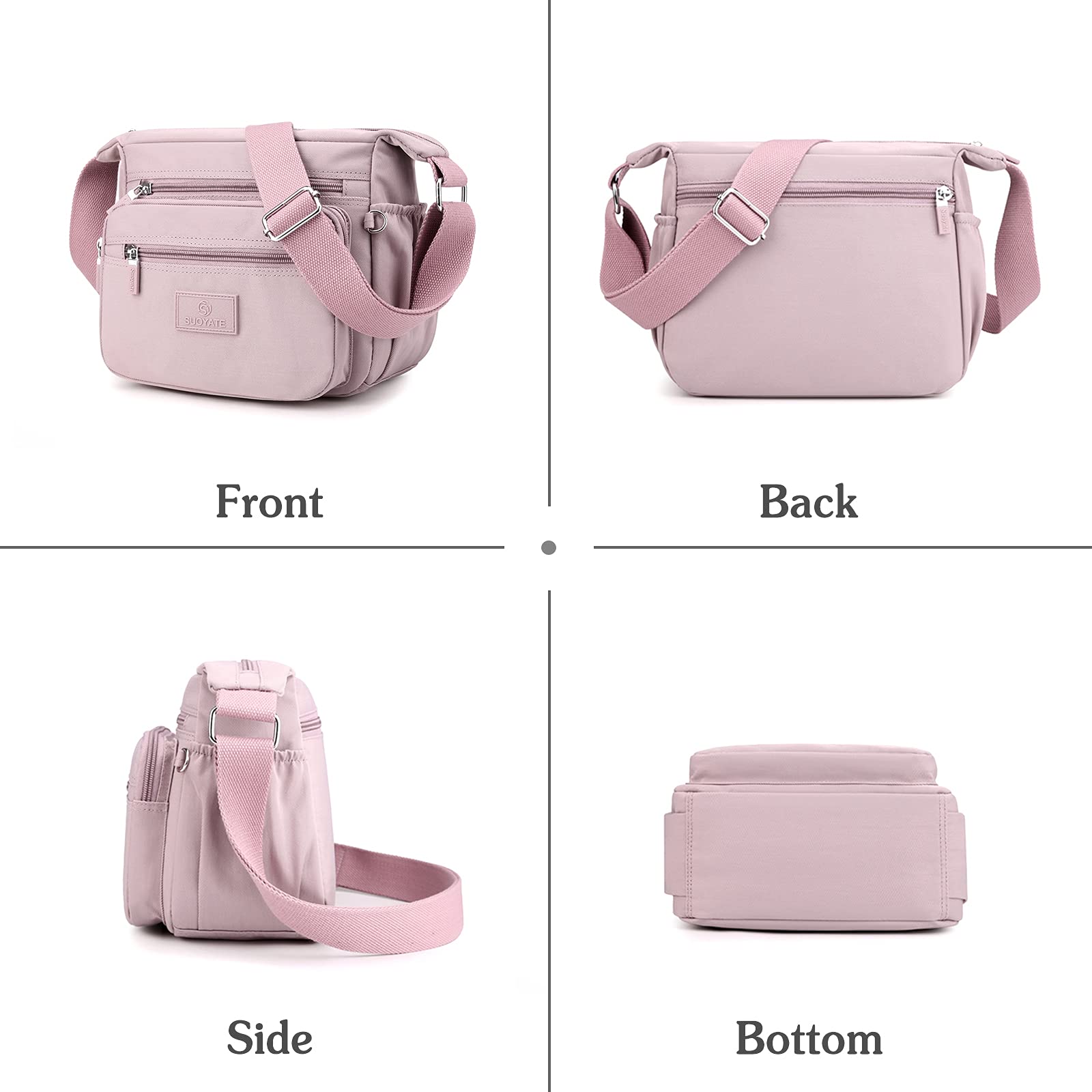 PORRASSO Women's Crossbody Bag - Stylish Casual Shoulder Purse with Multiple Pockets, Perfect for Work, Travel & Everyday Use