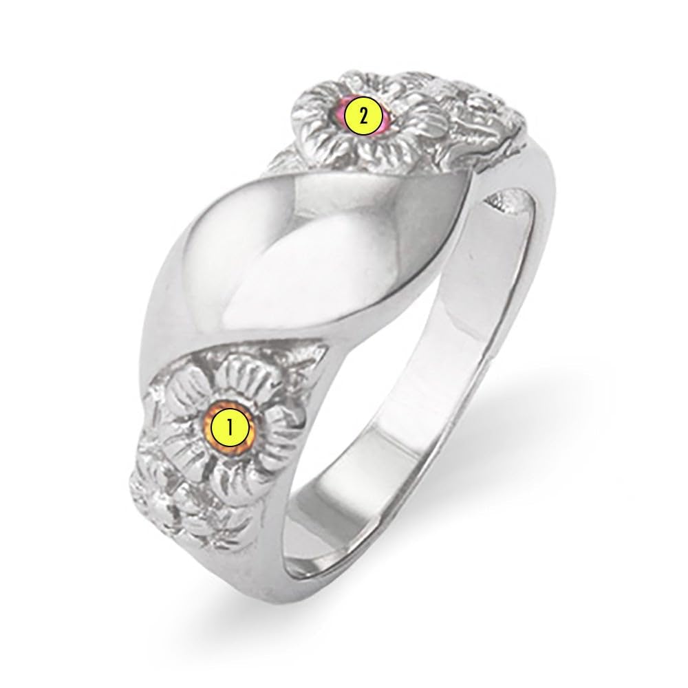 Custom 2 Stone Initial Birthstone Ring for Women - Personalized Name Letter Ring with Birthstones - Perfect Gift for Mom, Wife, Daughter - Ideal for Mother's Day, Birthday, Anniversary & Special Occasions