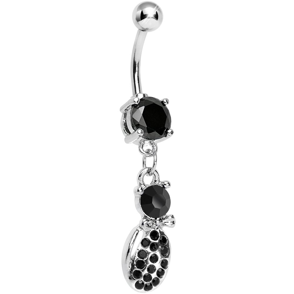 Body Candy Women's Black Ladybug Luck Dangle Belly Ring - Stylish Navel Piercing Jewelry for Everyday Wear & Special Occasions