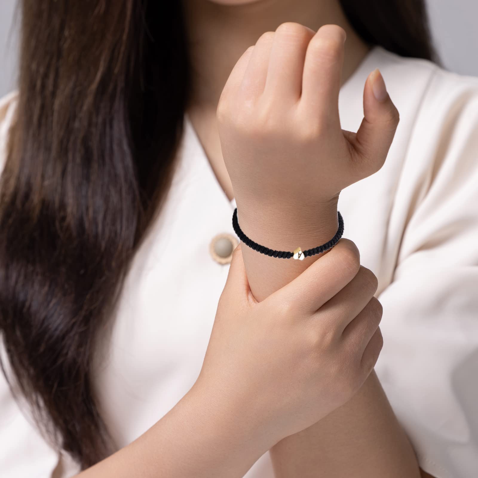 Personalized Initial Bracelets for Women, Men, Teens - Adjustable A-Z Letter Braided Friendship Jewelry - Best Birthday, Graduation, Mother's Day Gift for Mom, Best Friend - Handmade Heart Link Design (Black, Letter E) - Perfect for Everyday Wear, Special Occasions & Gift Giving