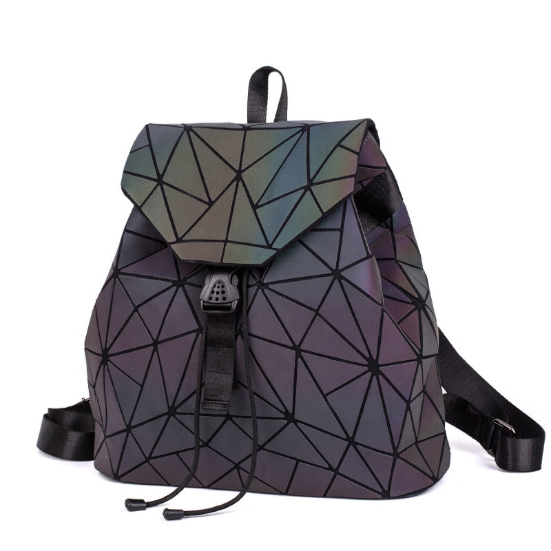 Stylish Geometric Luminous Backpack for Women - Luxury Designer School Bag & College Rucksack with Shoulder Strap | Perfect for Campus, Travel & Everyday Use