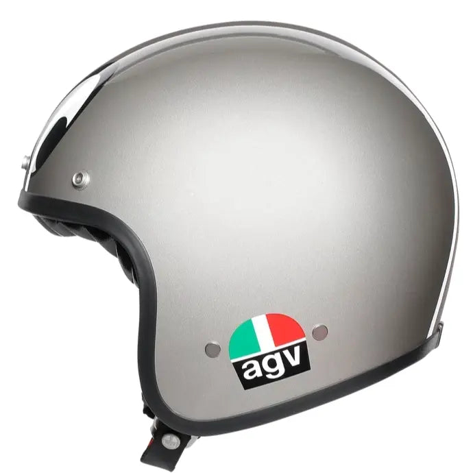 AGV X70 MontJuic Silver Motorcycle Helmet - Lightweight & DOT Certified for Racing & Street Riding - Perfect for Sport Bikes & Cruisers