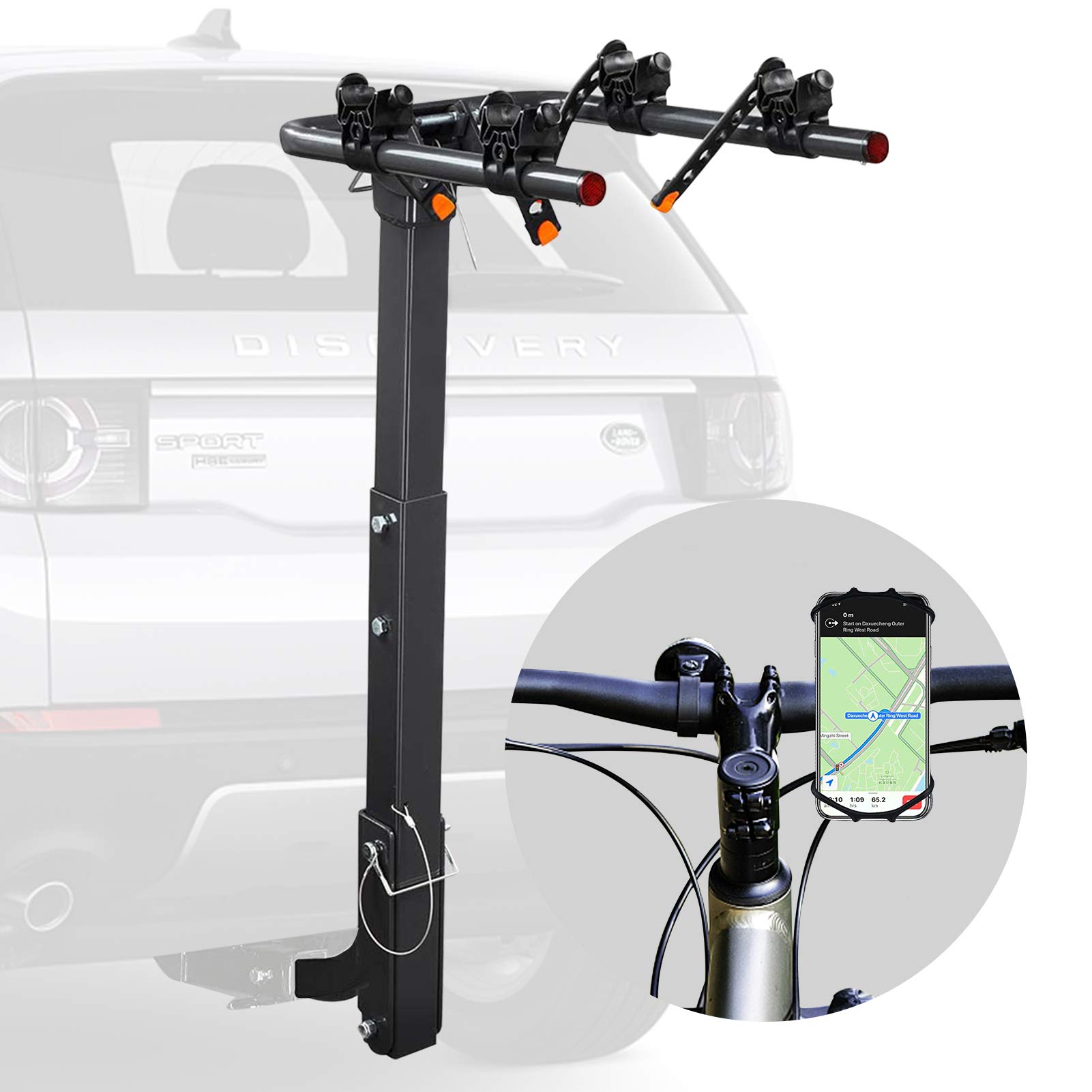 Foldable 2-Bike Hitch Rack for Cars, Trucks, SUVs & Minivans - Heavy Duty Bicycle Carrier with 2