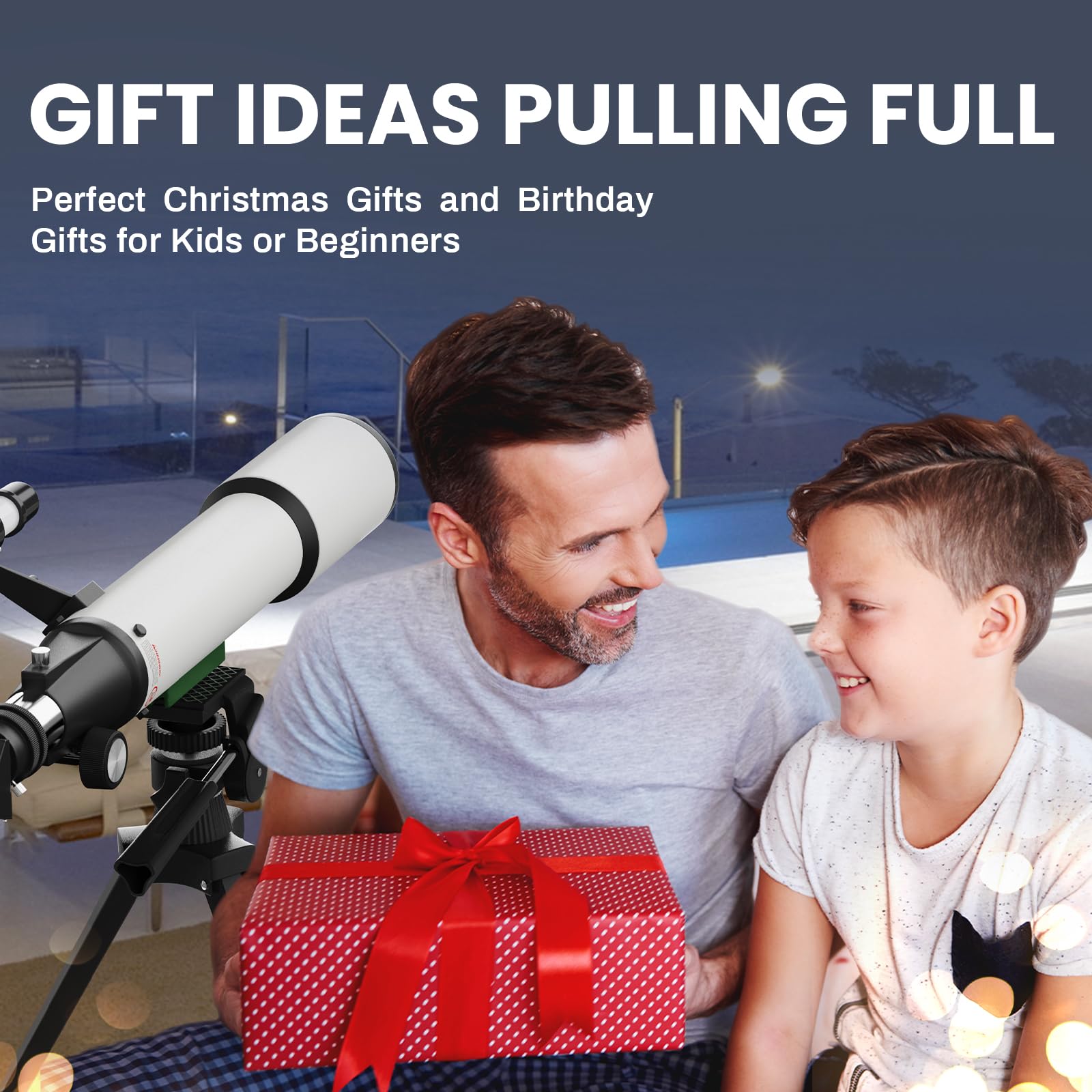 70mm Aperture Refractor Telescope for Astronomy Beginners - 20X-150X Magnification, 500mm Portable Travel Telescope with Carry Bag | Perfect for Stargazing, Moon Observation & Outdoor Adventures | Great Gift for Astronomy Enthusiasts (White)