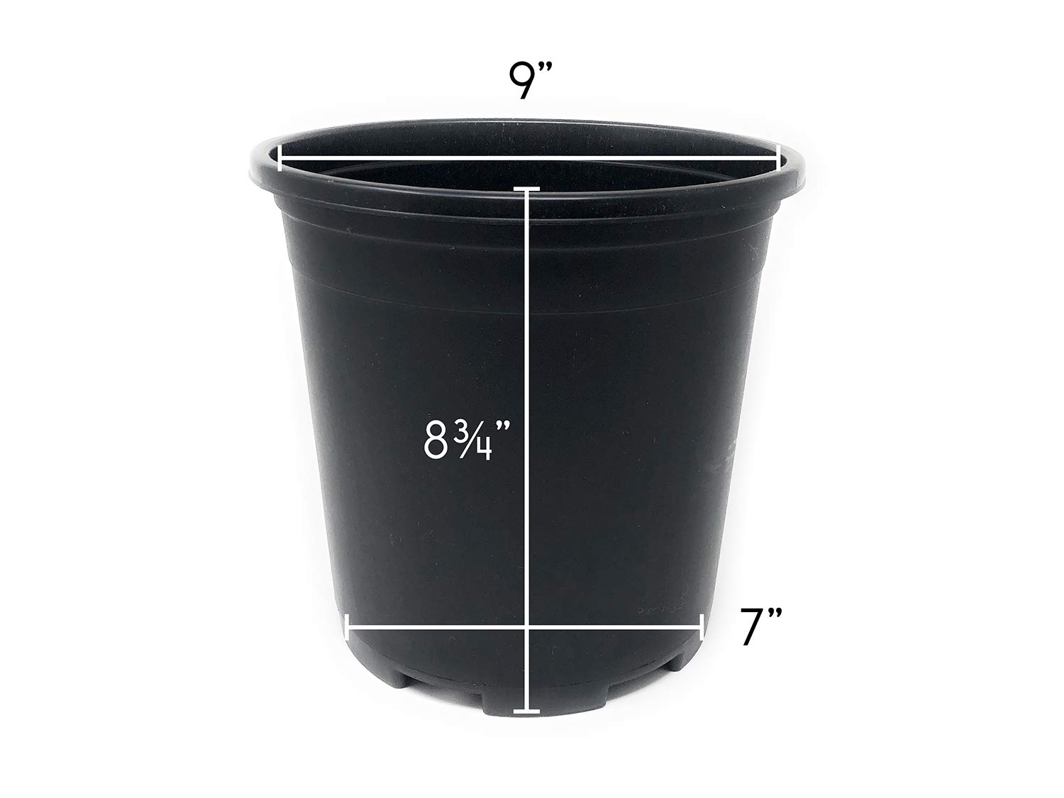 **30-Pack 2 Gallon 9 Inch Black Plastic Planters with Drainage Holes - Wholesale Nursery Pots for Indoor & Outdoor Plants, Gardening, Flowers - Perfect for Home, Office, and Garden Decor**