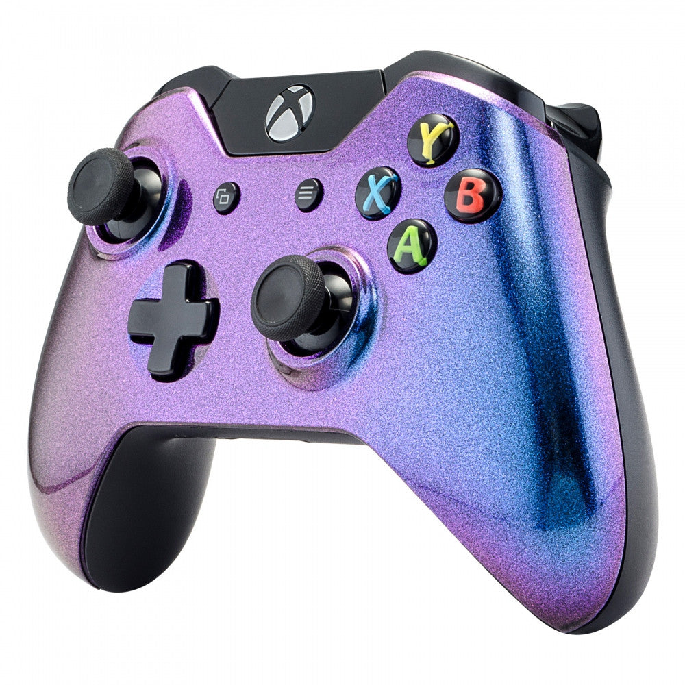 eXtremeRate Purple & Blue Chameleon Face Plate & Front Shell Replacement Kit for Xbox One Controller - Custom Gaming Shell for Enhanced Aesthetics & Grip - Perfect for Xbox One S/X & PC Gaming