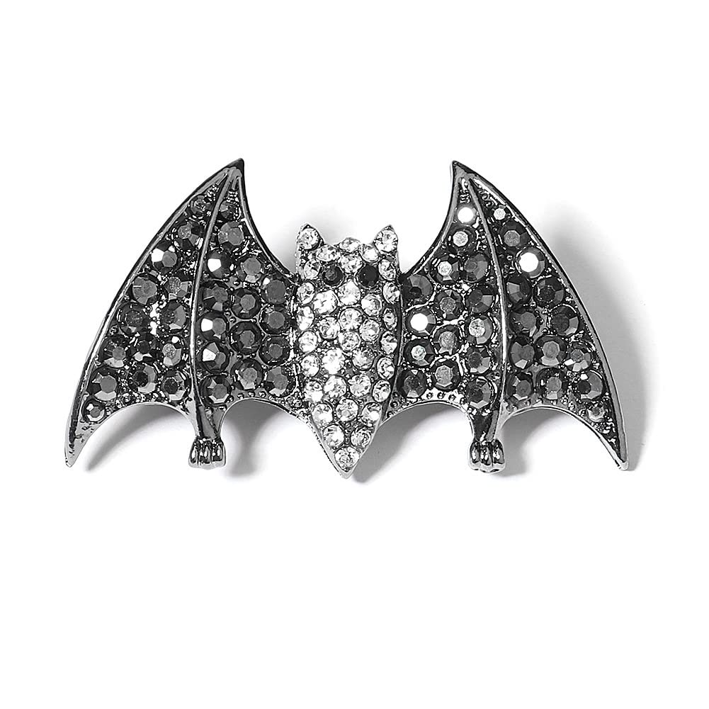 Xerling Halloween Rhinestone Black Bat Hair Clips - Vintage French Barrette Hair Pins for Women & Girls - Gothic Horror Hair Accessories for Costume Parties, Cosplay & Everyday Wear